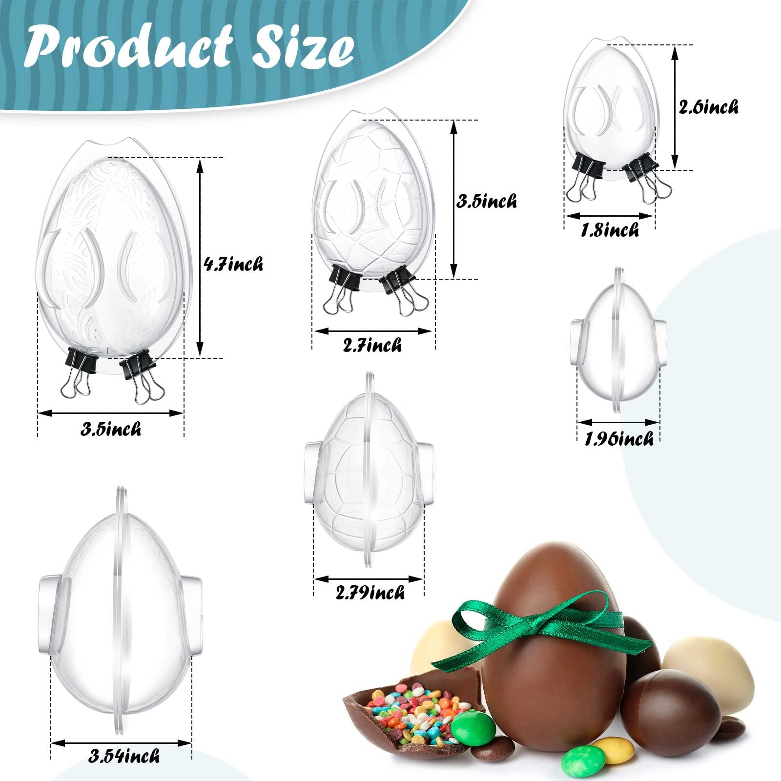 4 Pairs Large 3D Easter Egg Bunny Dinosaur Molds - Chocolate Cake Candy Cookie Fondant Decorating Tools with Wooden Hammer for Easter, Birthday Parties & DIY Dessert Making