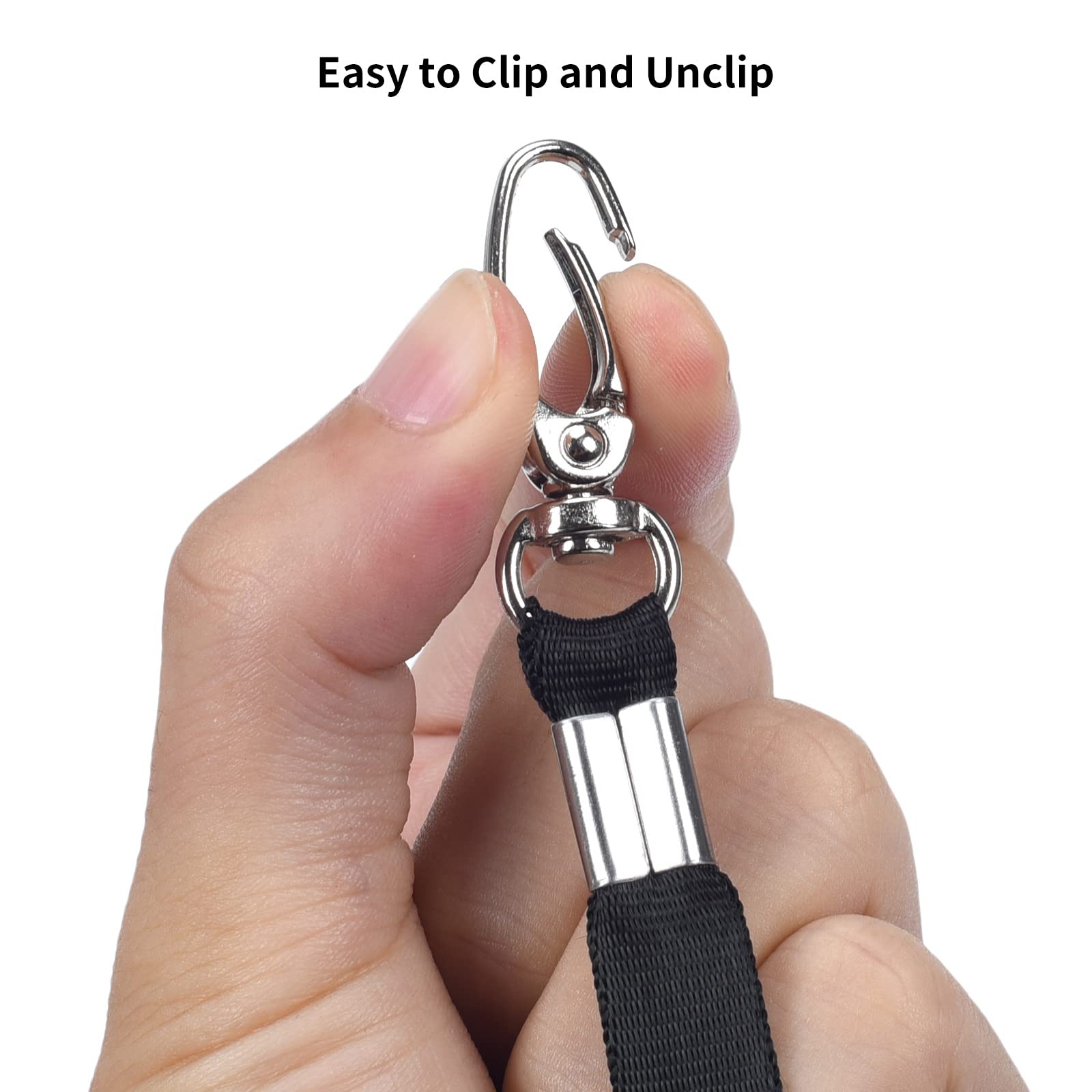 20PCS Black Nylon Lanyards with Swivel Hook for ID Badges & Keys - Office & Event Use