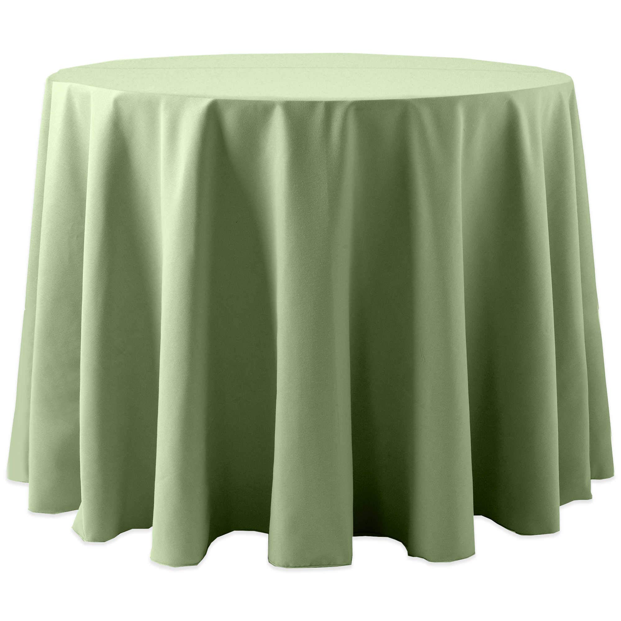 Premium 120-Inch Round Tablecloth - Soft Cotton-Like Textile for Fine Dining - Sage Green - Elegant Table Cover for Weddings, Banquets & Formal Events