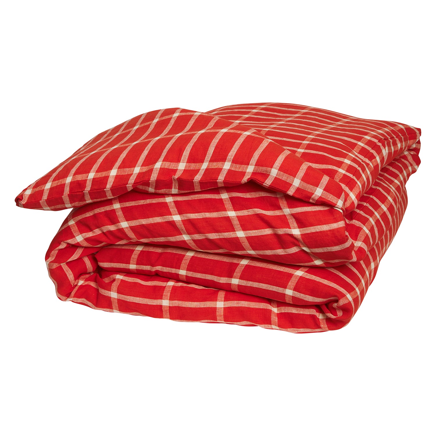 Premium Remi Linen Quilt Cover Set - Breathable & Soft Scarlet Red Bedding - Perfect for Master Bedroom, Guest Room & Cozy Home Decor