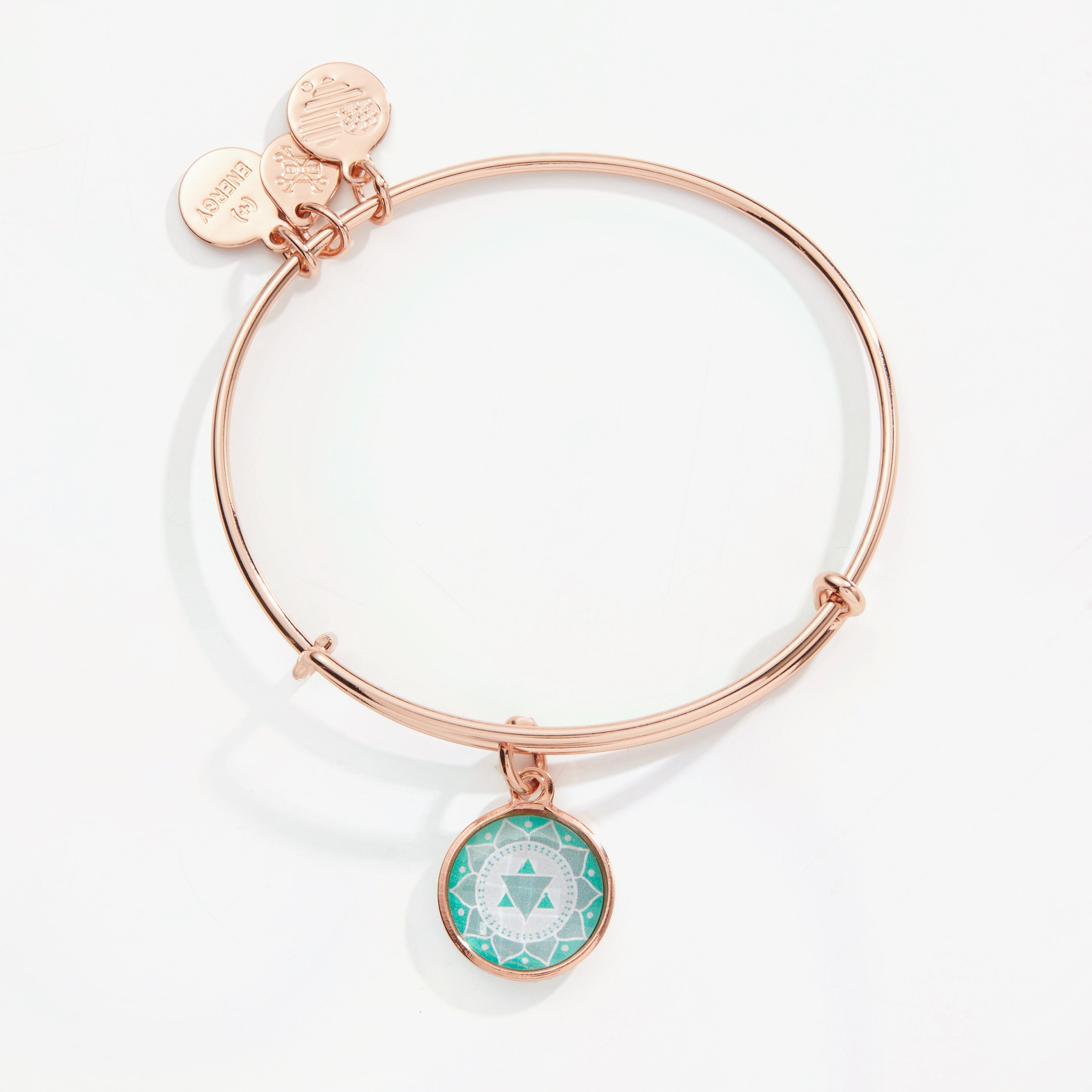 Healing Heart Chakra Charm Bangle Bracelet for Women - 7 Chakra Balancing Energy Jewelry for Meditation, Yoga & Spiritual Wellness