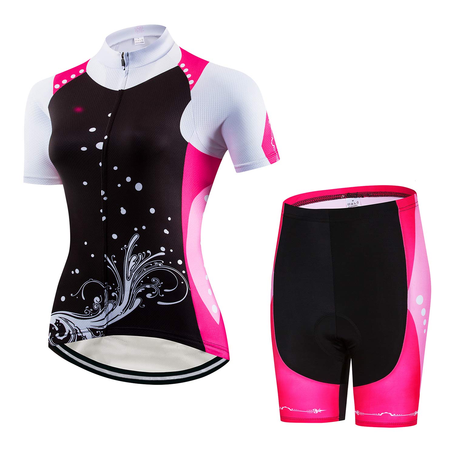 Women's Cycling Jersey Set - Breathable Bike Shirt & Padded Shorts - Comfortable Bicycle Outfit for Road & Mountain Biking | Perfect for Commuting, Training & Outdoor Sports