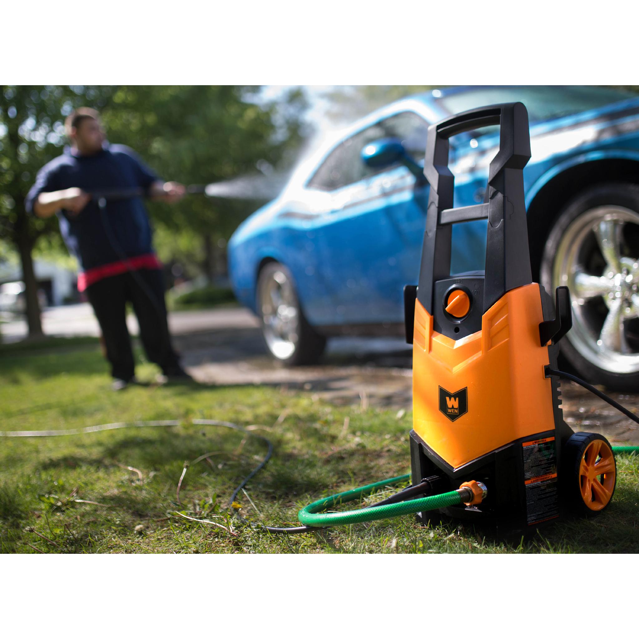 WEN PW20 2030 PSI 1.76 GPM 14.5 Amp Variable Flow Electric Pressure Washer - Powerful Cleaning for Driveways, Decks & Outdoor Surfaces