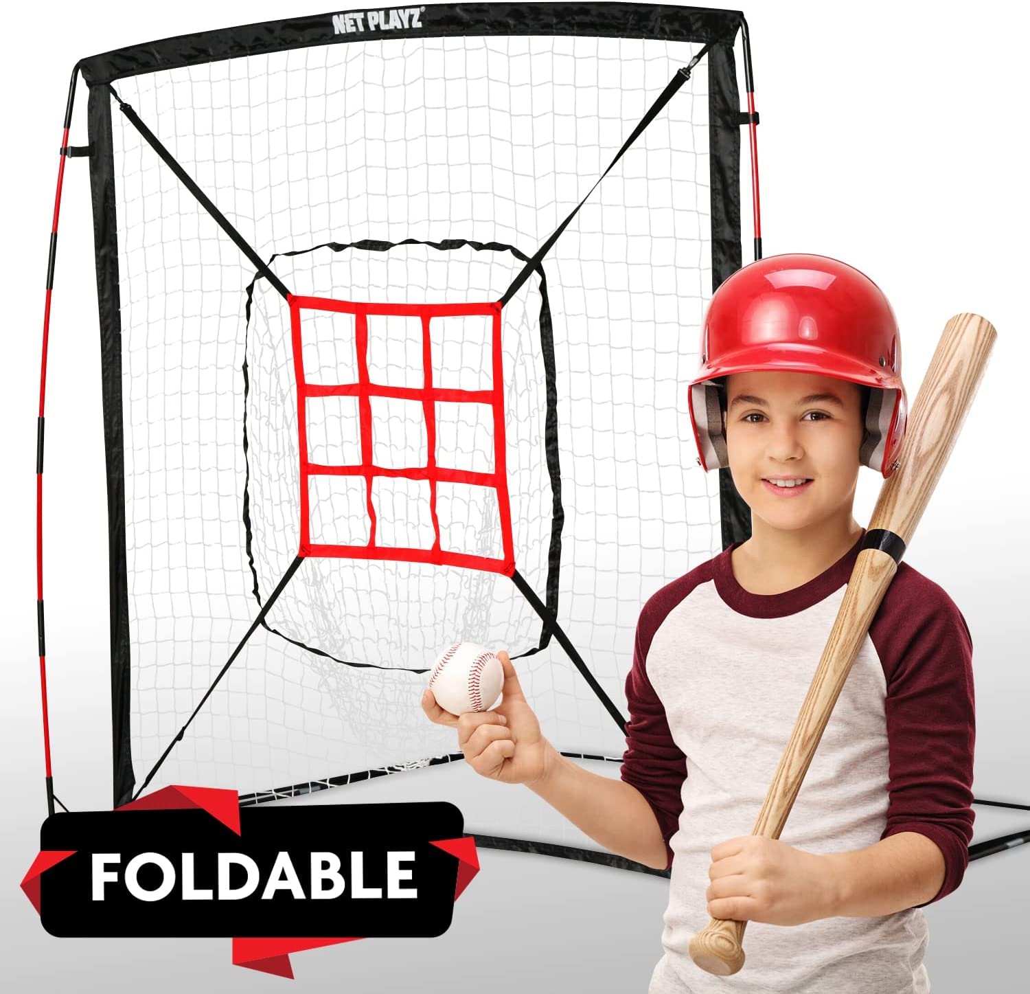 TGU Baseball Practice Nets - Portable Hitting & Pitching Net for Kids, Teens & Adults | Perfect for Backyard, Training & Games | Durable Black Baseball Training Equipment Gift