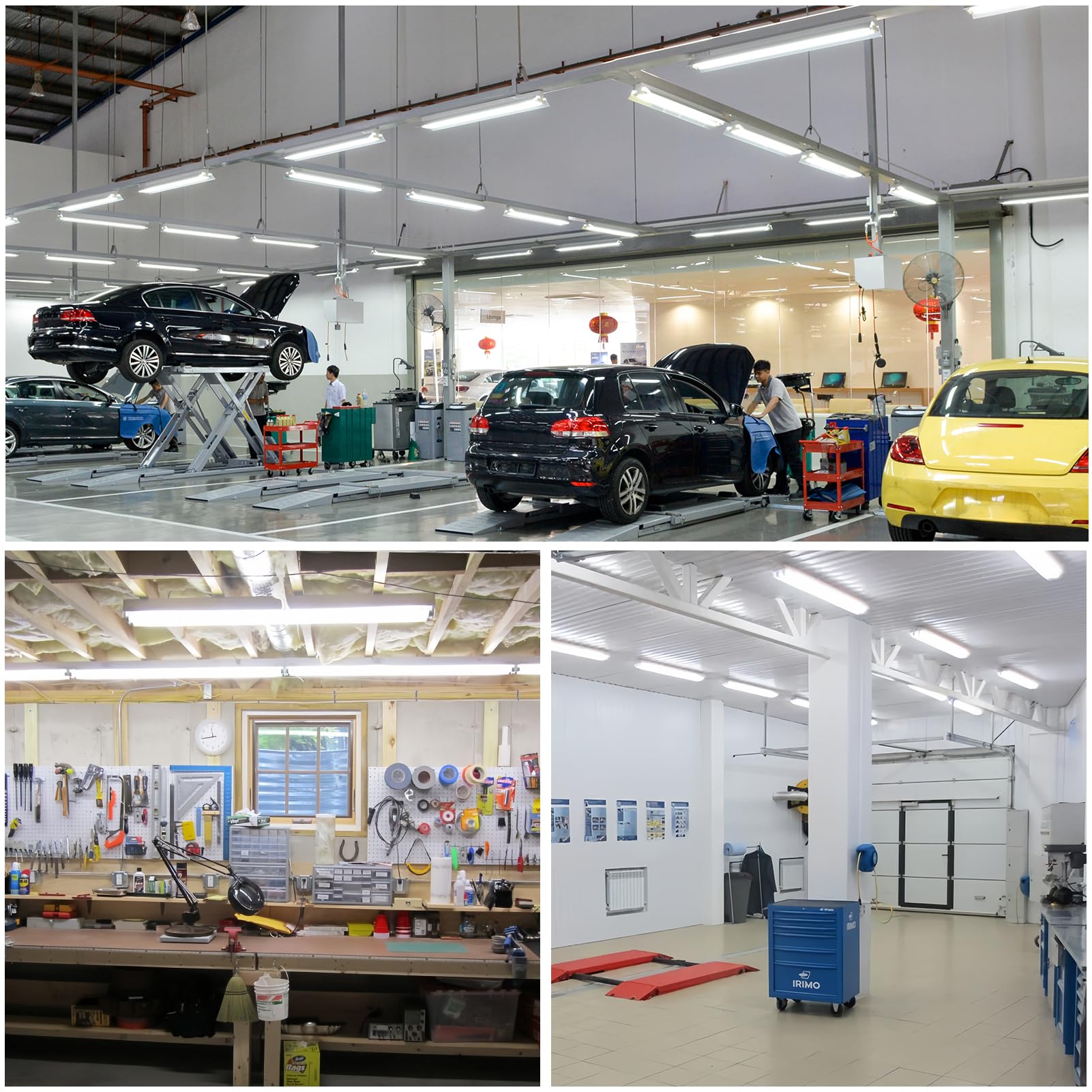 SHOPLED 4FT LED Shop Light - 40W 5500LM 6000K Cool White Linkable T8 LED Ceiling Fixture - V Shape LED Tube Light for Garage, Warehouse & Workshop - Plug and Play Energy Saving Lights (12 Pack)