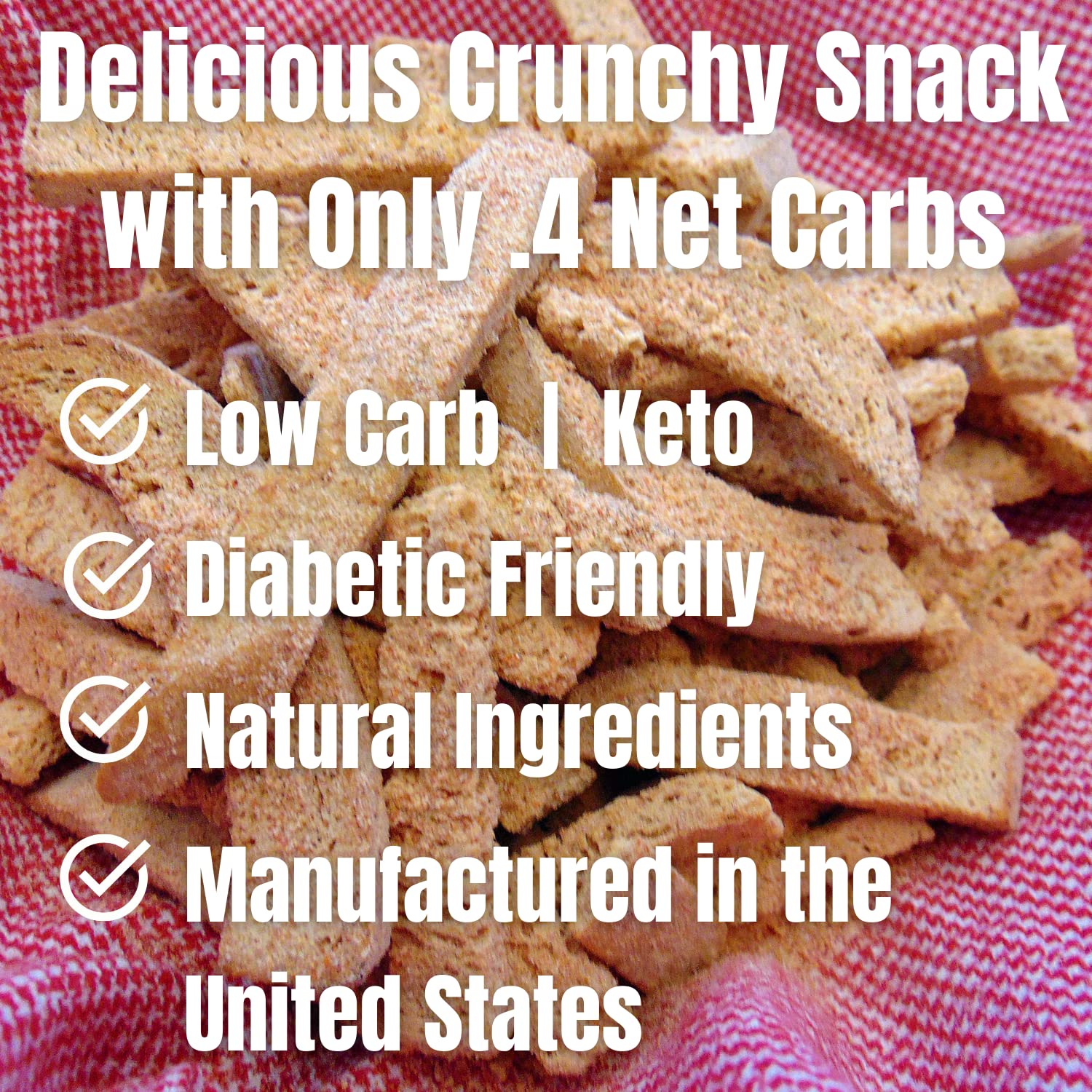 Low Carb Dip Sticks | Fresh Baked All Natural Snacks | Sugar-Free, Diabetic Friendly | High Protein & Fiber | No Artificial Sweeteners | 4.4 oz Pack - Perfect for Keto Diet, Weight Loss & Healthy On-the-Go Snacking