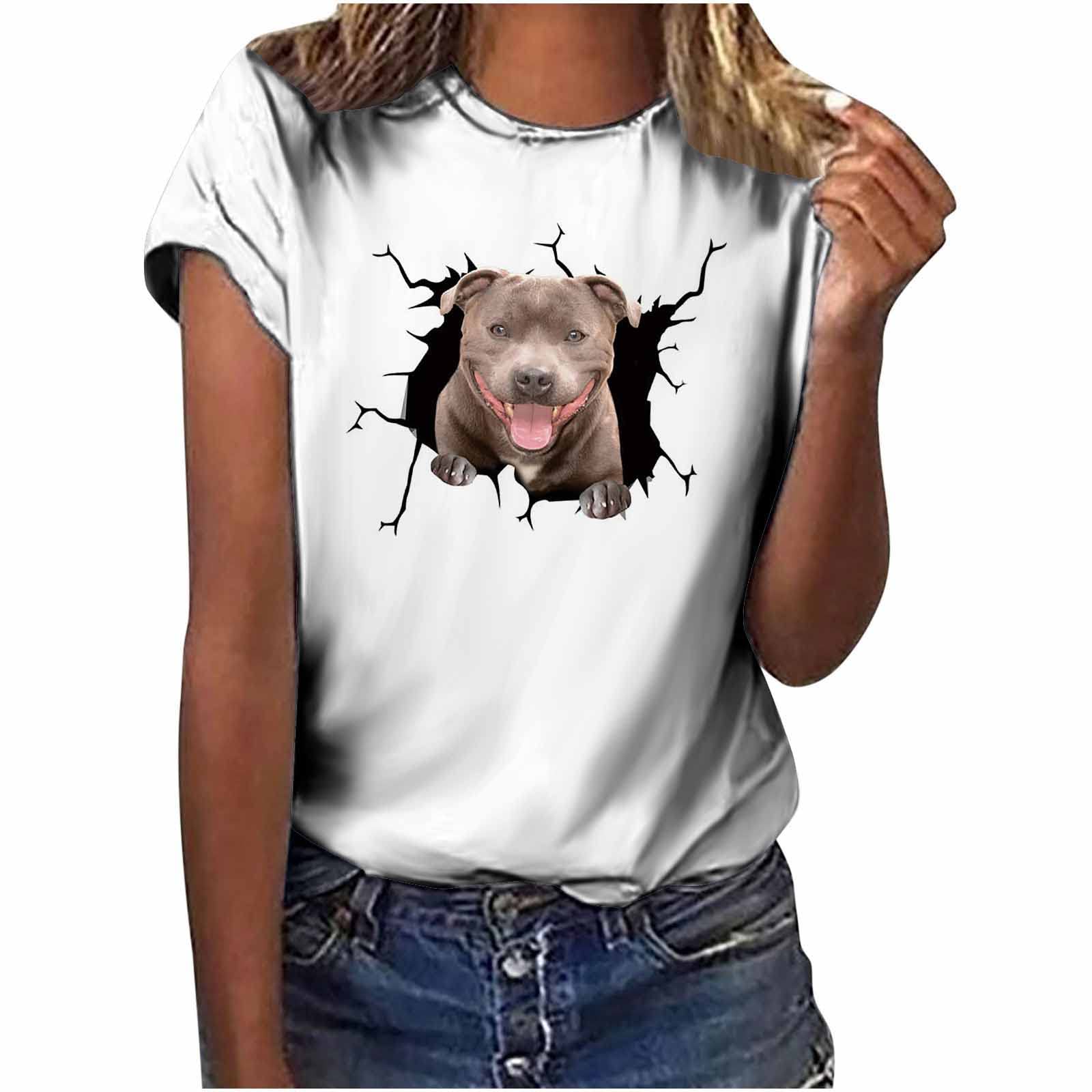 Funny 3D Printed Women's Blouses & T-Shirts - Casual Loose Fit Crop Tops & Sexy Tee Shirts for Women | Trendy Fancy Tops for Parties, Work & Everyday Wear