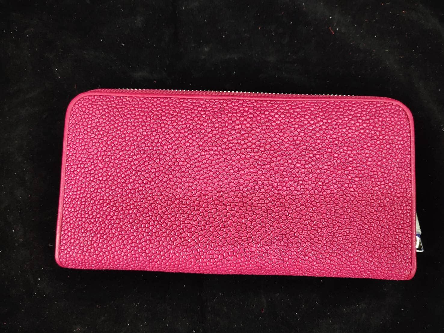 Pink Stingray Leather Zip Wallet for Women | Genuine Thailand Handmade | Perfect for Everyday Use, Travel & Gift Giving