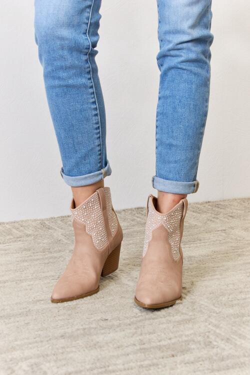 East Lion Corp Rhinestone Cowgirl Booties for Women - Stylish Western Ankle Boots for Country Dancing, Rodeo & Night Out
