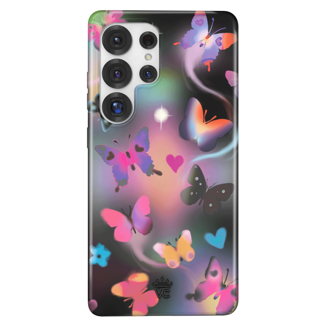 Aurora Butterfly Samsung Phone Case - Elegant Floral Design Protective Cover for Samsung Galaxy S21/S22/S23 - Perfect for Daily Use, Travel & Gift Giving