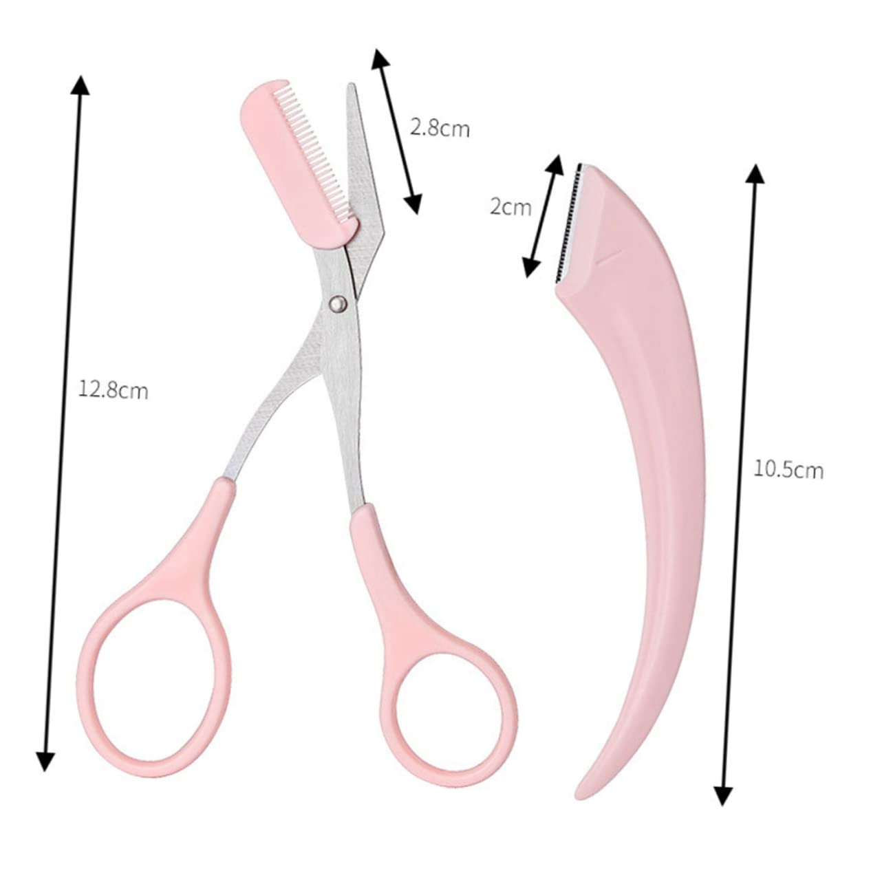 9-Piece Crescent Moon Eyebrow Trimmer Set - Eyebrow Grooming Scissors, Facial Razor & Eyelash Scissors for Women | Portable Eyebrow Shaping Kit for Home & Travel Use