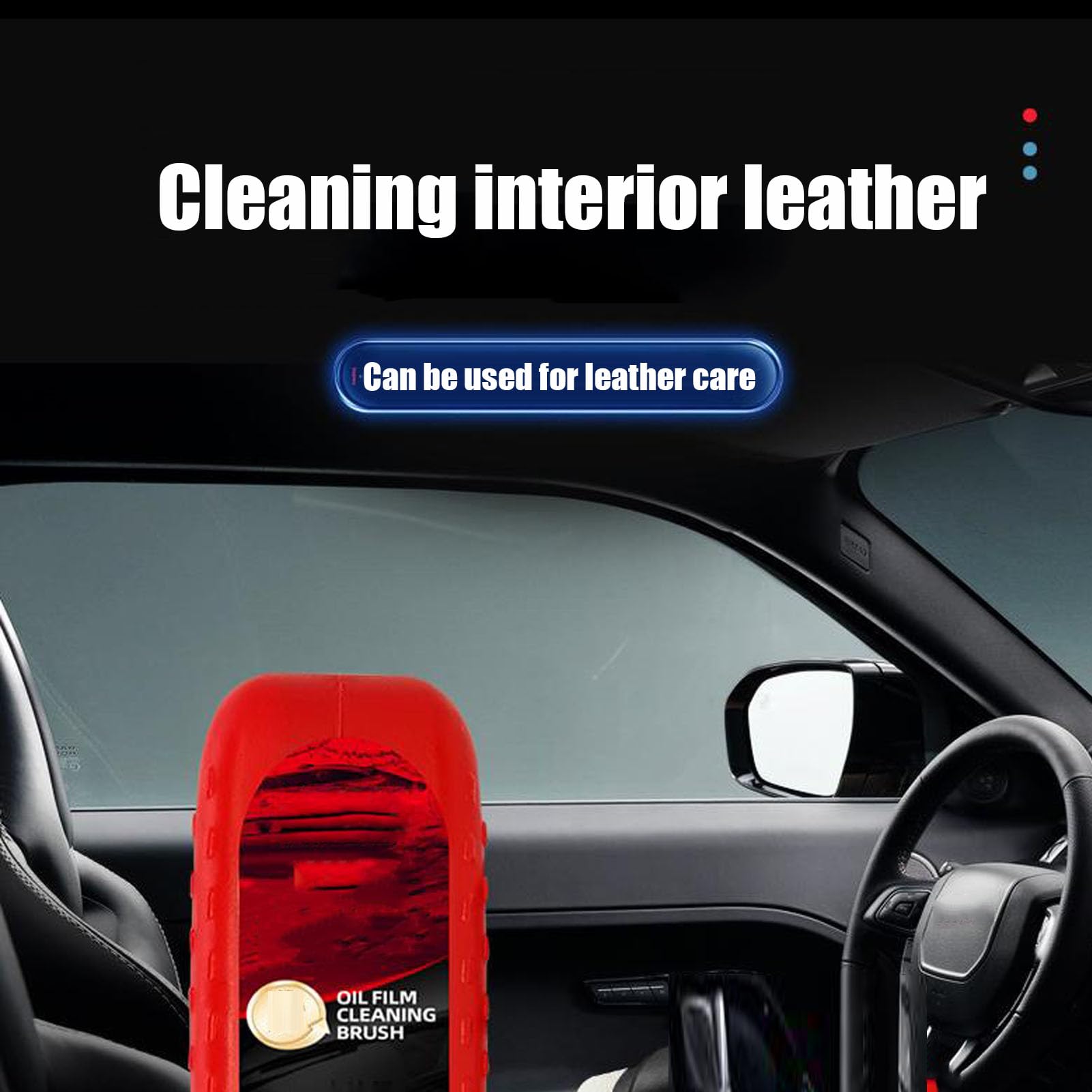 Avoxz 2-in-1 Glass & Windshield Cleaner - Professional Oil Film Remover for Car Windows - Automotive Glass Cleaning Brush with Scraper - Perfect for Windshield Stains, Home Windows & Mirrors (1 Set)