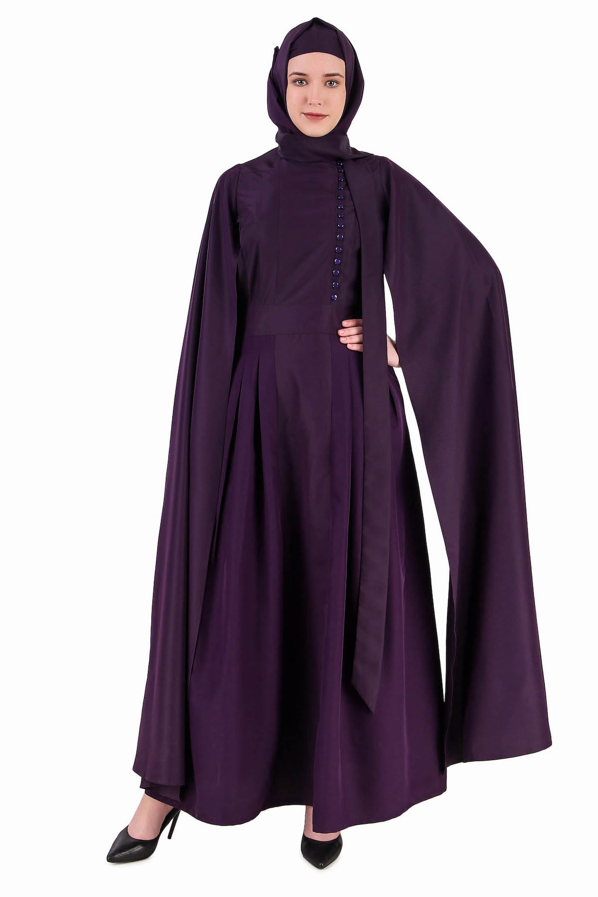 Elegant Royal Look Designer Abaya with Hanging Sleeves - Modest Islamic Dress for Women | Perfect for Prayer, Special Occasions & Everyday Wear