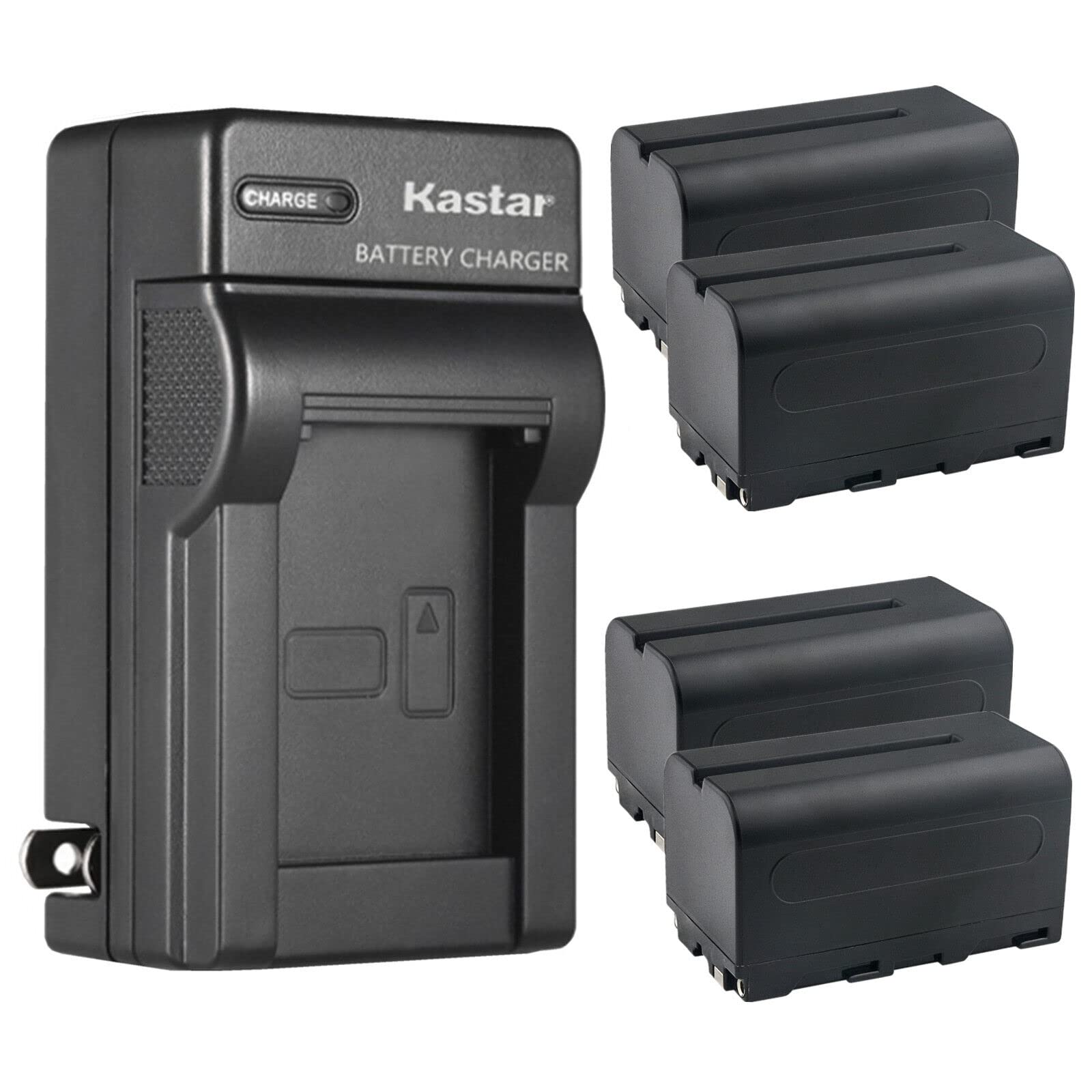 Kastar 4-Pack NP-F750/NP-F770 Battery & Charger for AndyCine A6 Monitors - Camera Field Use