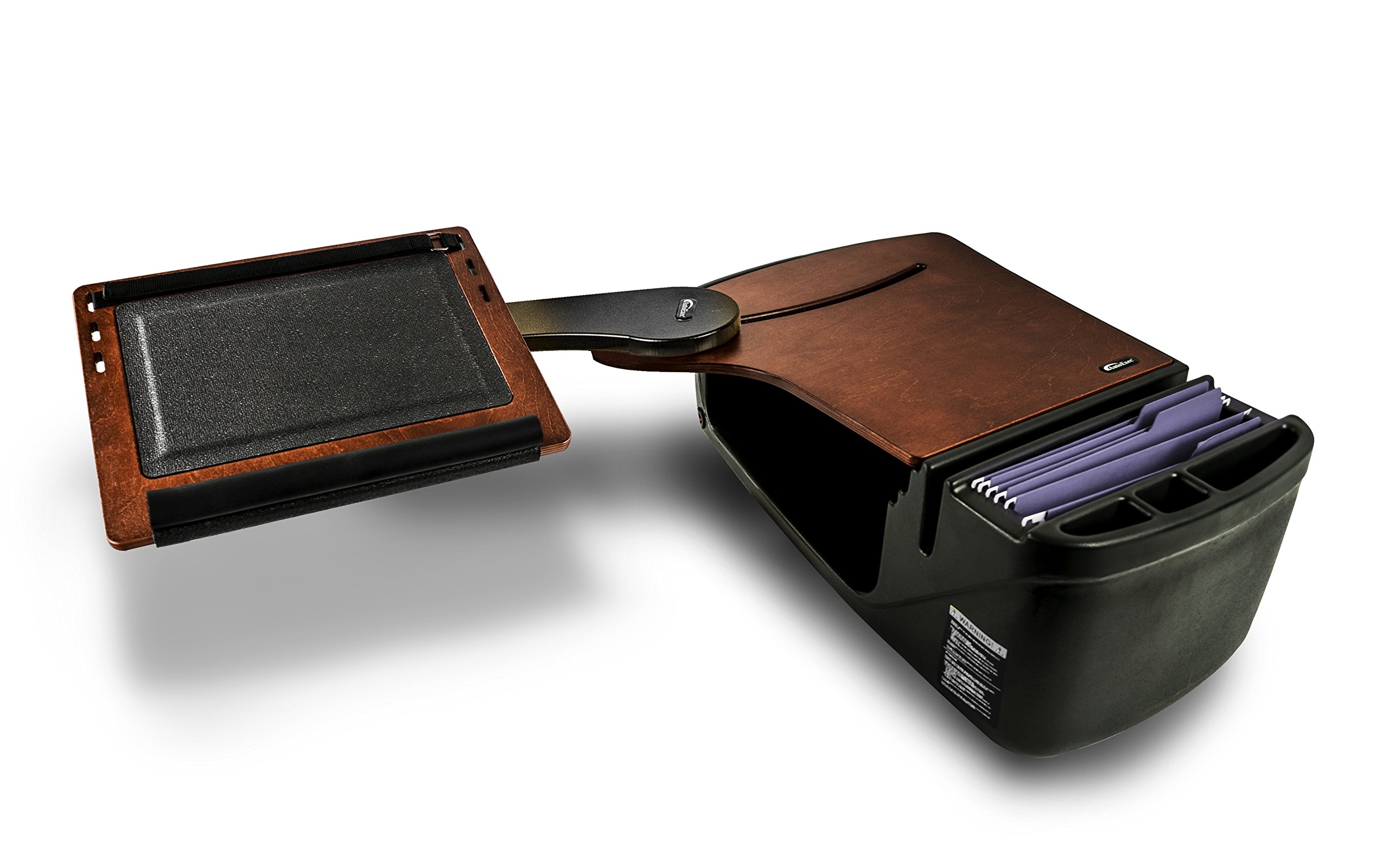 AutoExec AUE10017 Reach Desk Back Seat Car Desk - Mahogany Finish for Laptops, Tablets & Work on the Go - Perfect for Road Trips, Business Travel & Remote Work