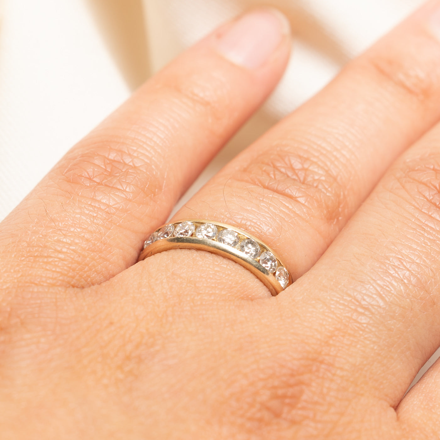 Channel Set Semi Eternity Diamond Wedding Band Ring - 1.10 Carat Total Weight (CTW) | Size 6.25 | Perfect for Engagement, Anniversary & Bridal Jewelry Gifts