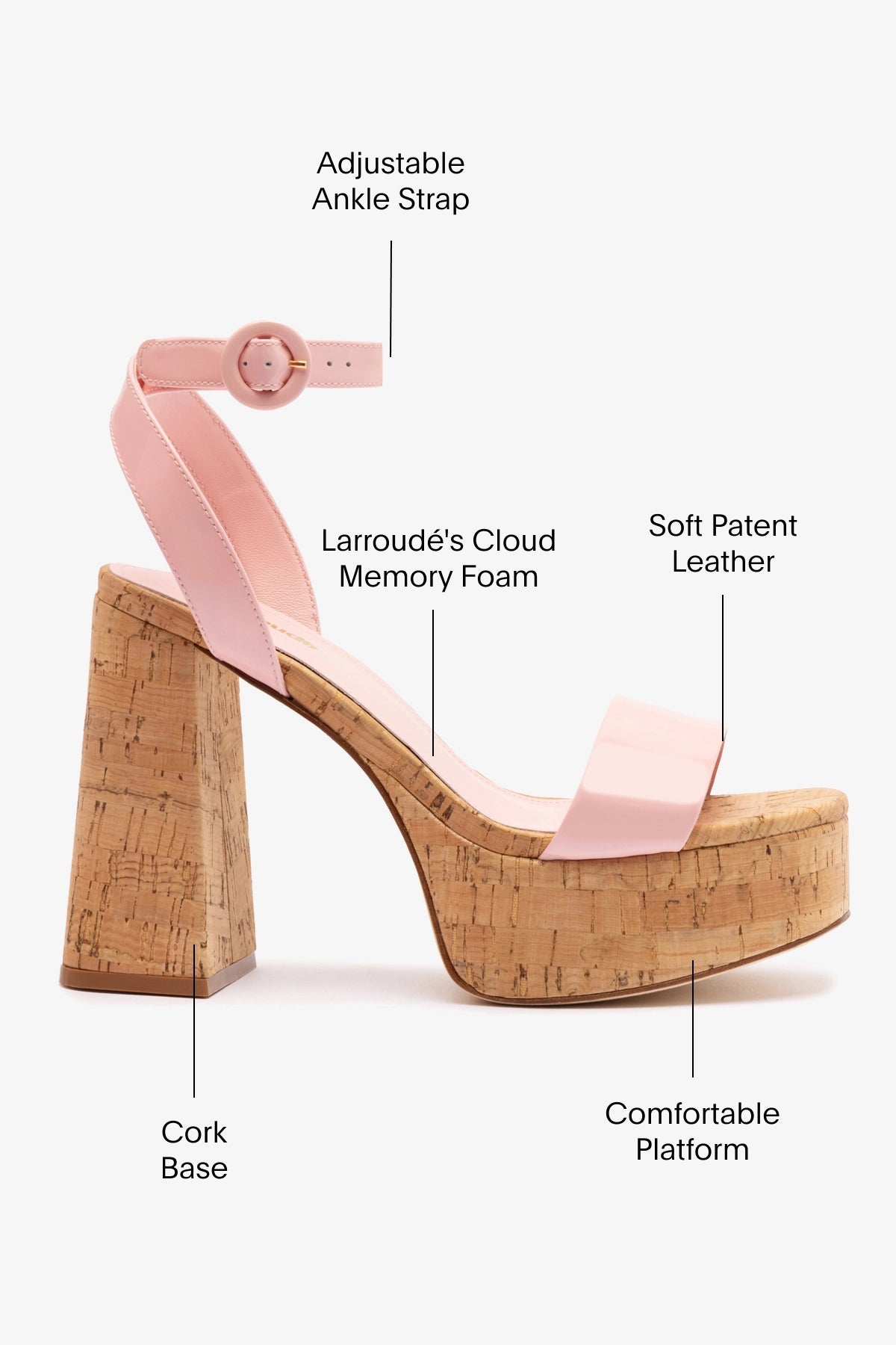 Tulip Patent Leather & Natural Cork Dolly Sandal - Comfortable Women's Wedge Sandals for Summer, Beach, and Casual Outings