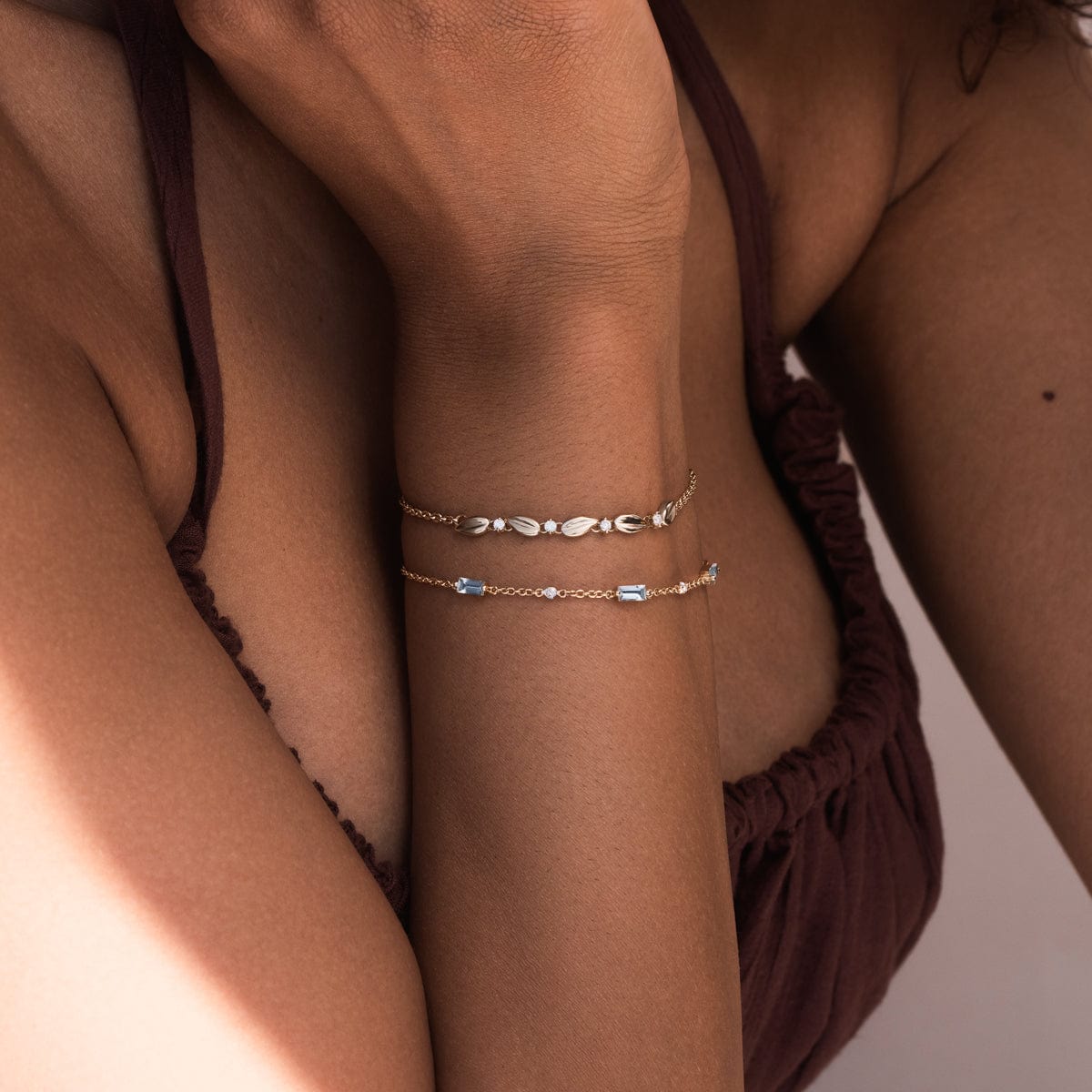 Aquamarine Azure Bracelet for Women - Genuine Stone Beaded Jewelry - Elegant Adjustable Wristband for Daily Wear, Gift Giving & Special Occasions