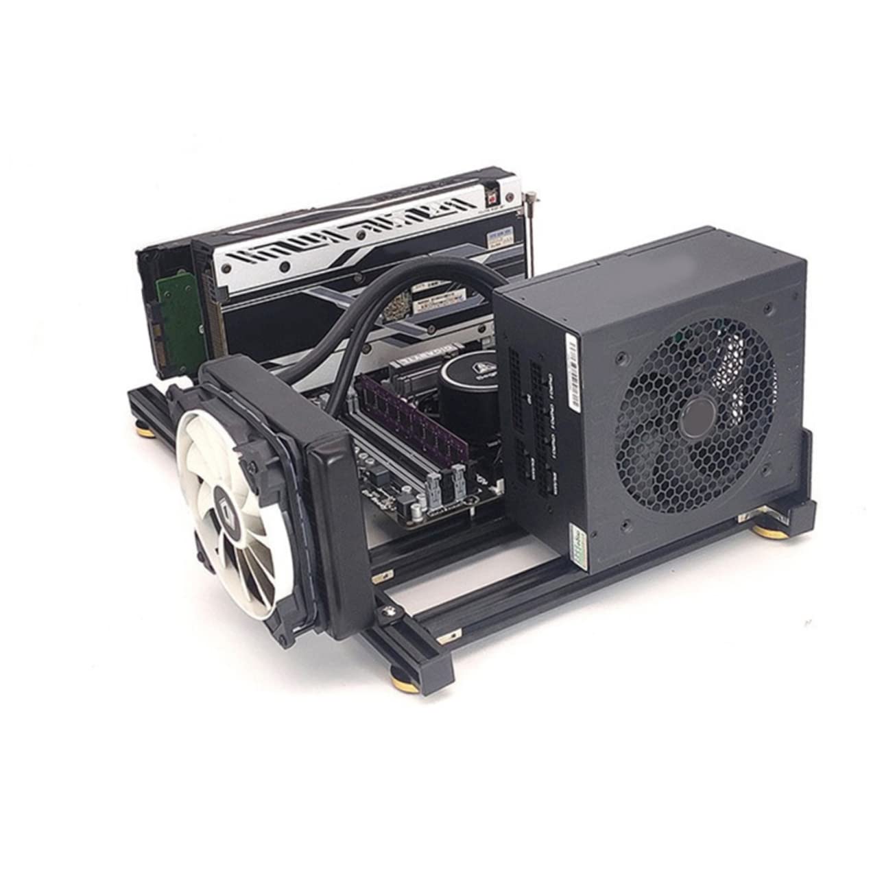 KOMBIUDA Aluminum PC Case - ATX/Micro-ATX/Mini-ITX Motherboard Compatible Computer Chassis with Tempered Glass Side Panel | Perfect for Gaming Rigs, Workstations & Home Office Setups