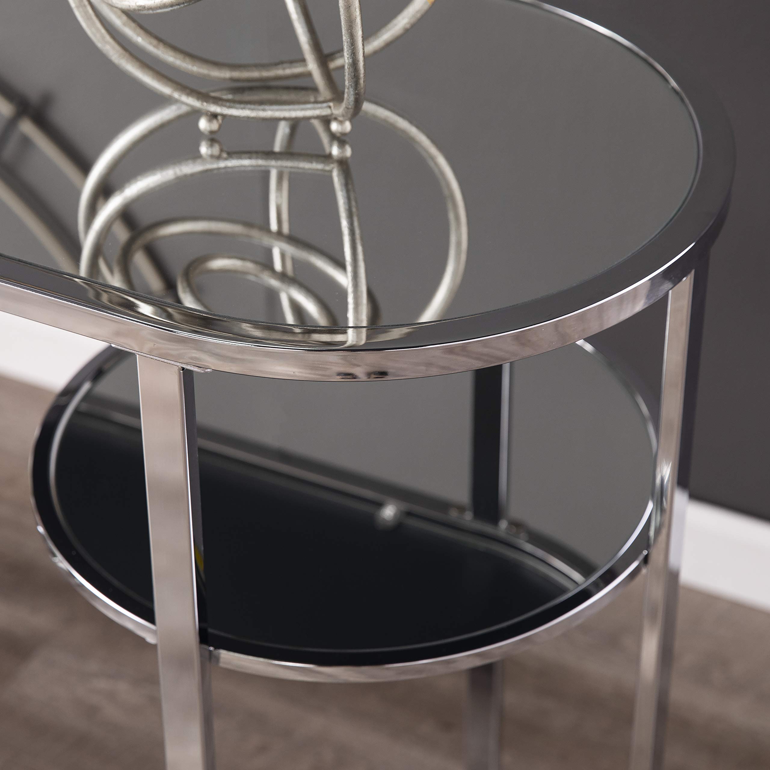 SEI Furniture Maxina Console Table - Polished Chrome Finish, Modern Entryway Table for Hallway, Living Room & Foyer Decor