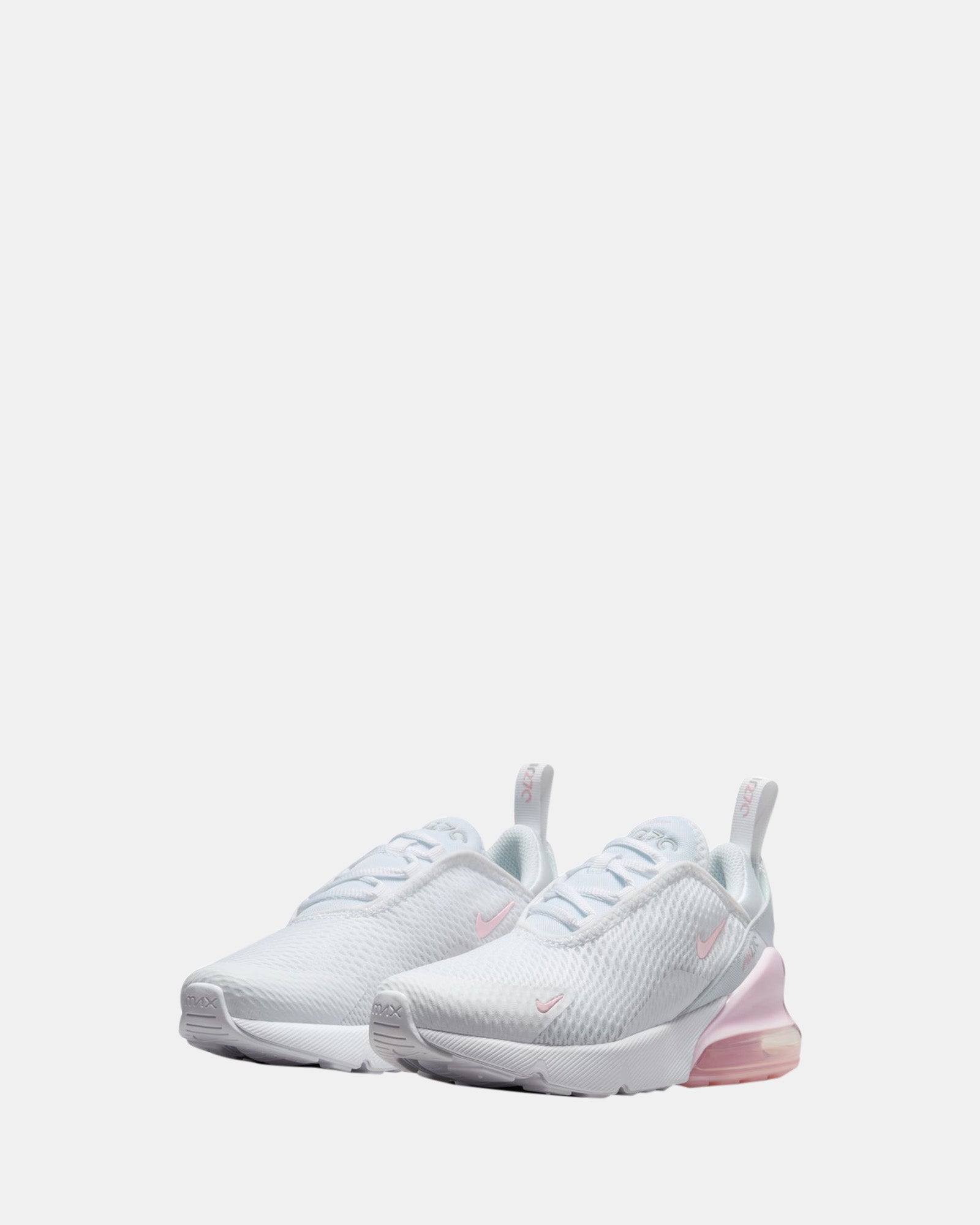 Nike Air Max 270 Pre School Kids Running Shoes - White/Pink Foam/Smoke Grey - Lightweight & Comfortable for Daily Play & School Activities