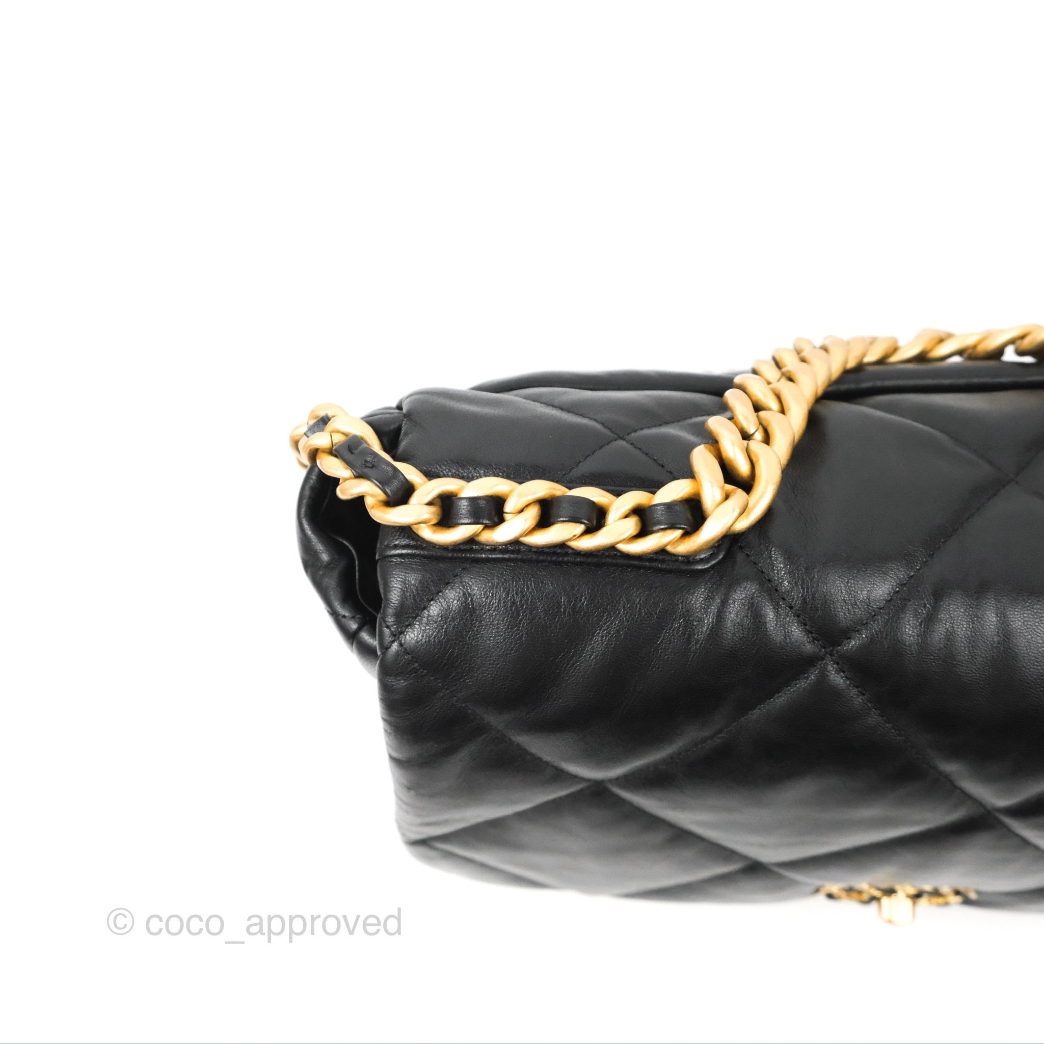 Chanel 19 Maxi Flap Bag Black Goatskin Leather with Mixed Metal Hardware - Luxury Designer Handbag for Women, Perfect for Evening Events & Special Occasions
