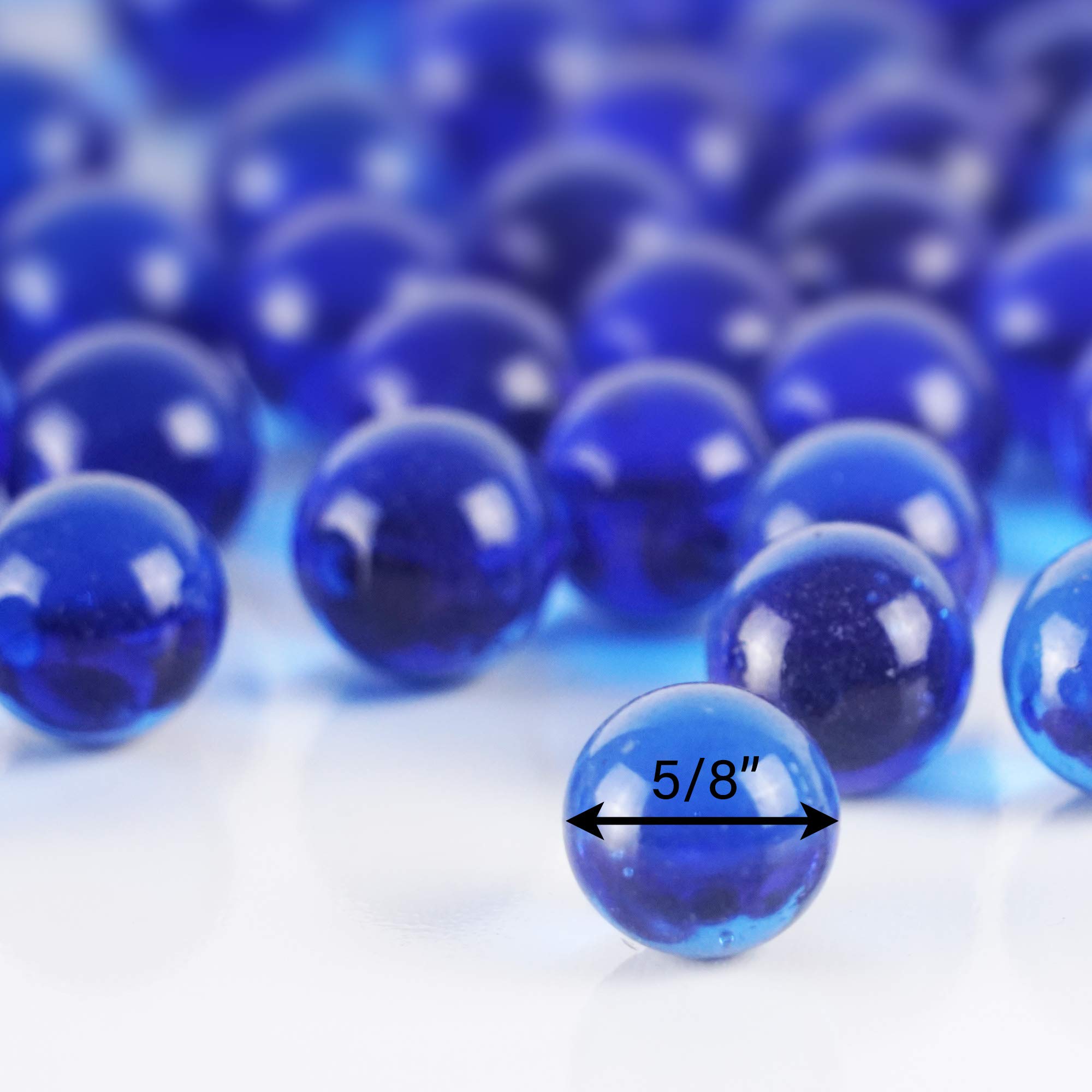 CYS EXCEL 5 LBS Cobalt Blue Glass Marble Vase Filler - Decorative Aquarium Stones, Round Gemstone Beads for Mosaic Art, Home Decor & Wedding Centerpieces