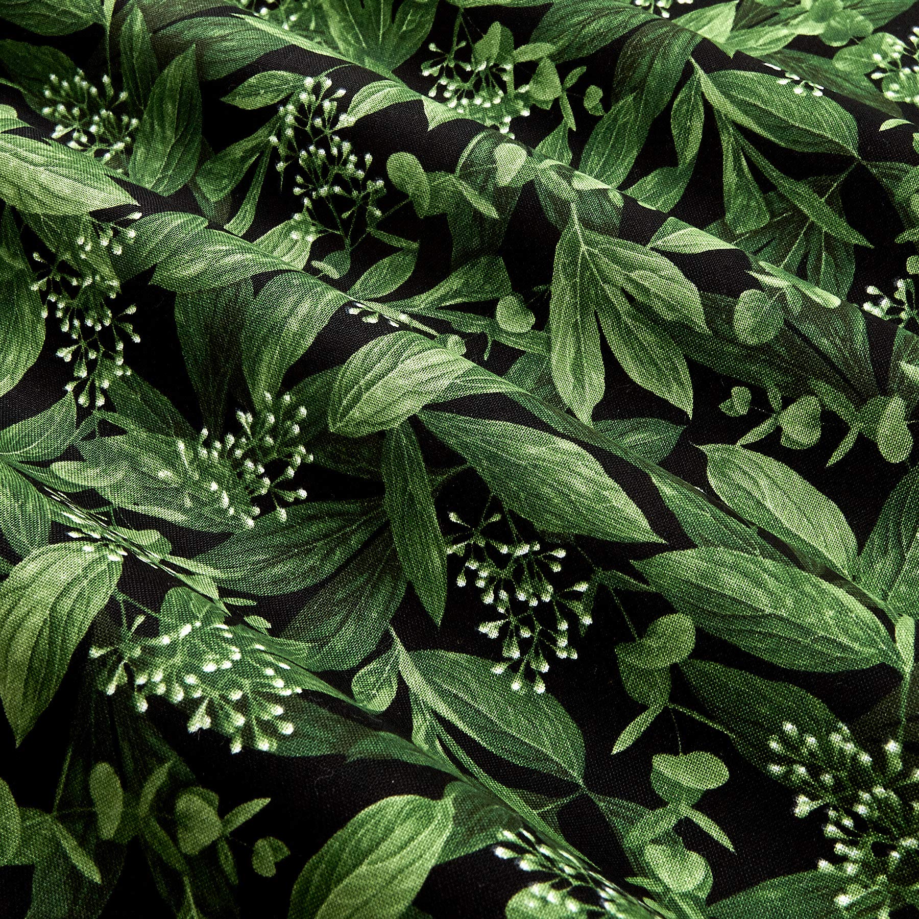 Timeless Treasures Carina Leaves & Buds Quilt Fabric - Black Cotton Fabric by The Yard for Quilting, Sewing & Home Decor Projects | Perfect for DIY Quilts, Pillows & Crafting