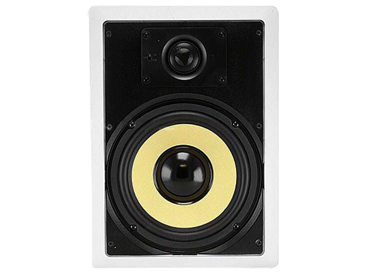 Monoprice 8 Inch 2-Way In-Wall Speakers with Titanium Silk Dome Tweeters - High Performance Caliber Series for Home Theater and Background Music System