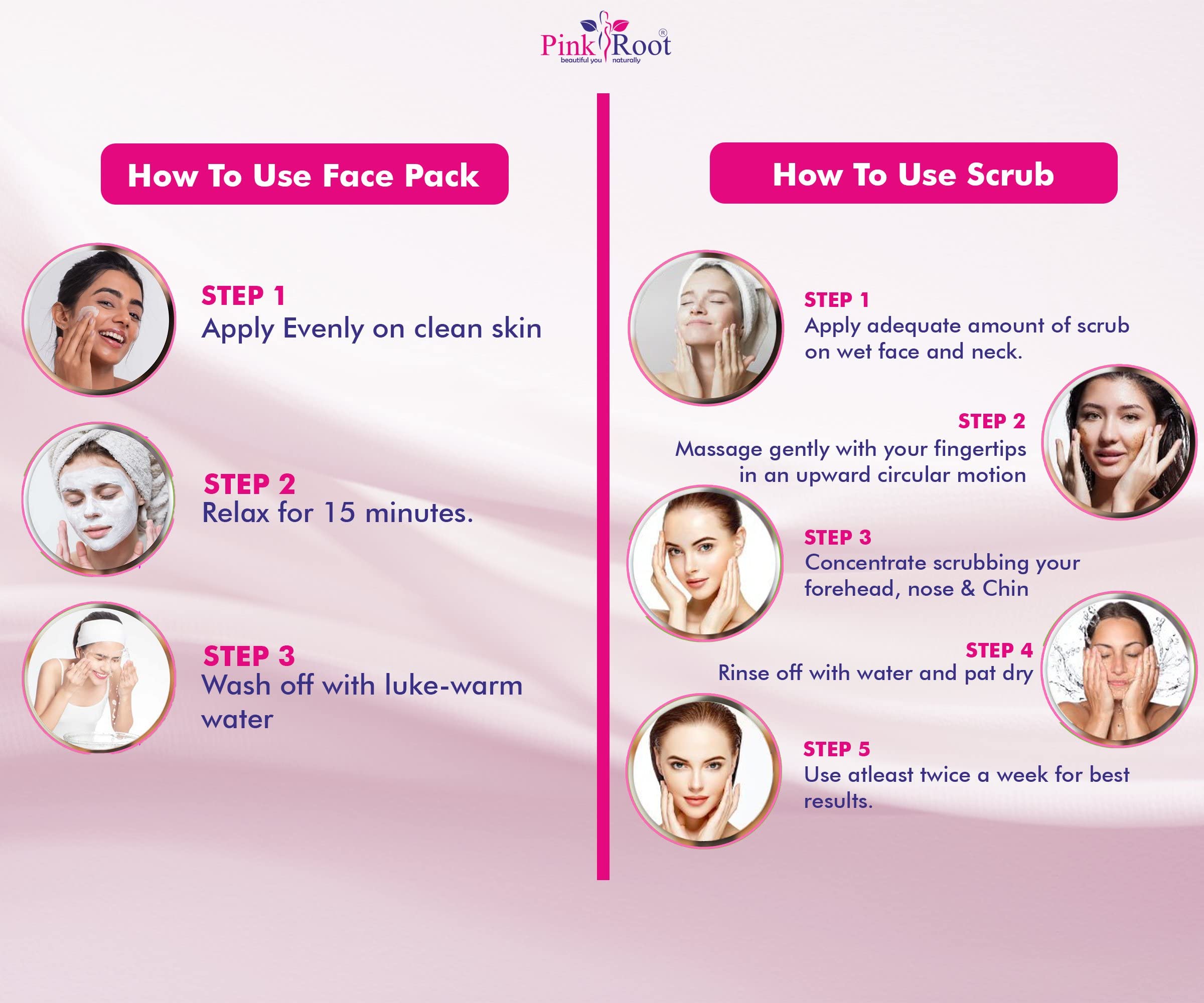 Pink Root Blackhead Scrub & Diamond Mask Set - 500gm Each for Deep Cleansing & Exfoliation | Perfect for Acne-Prone & Oily Skin Care Routine