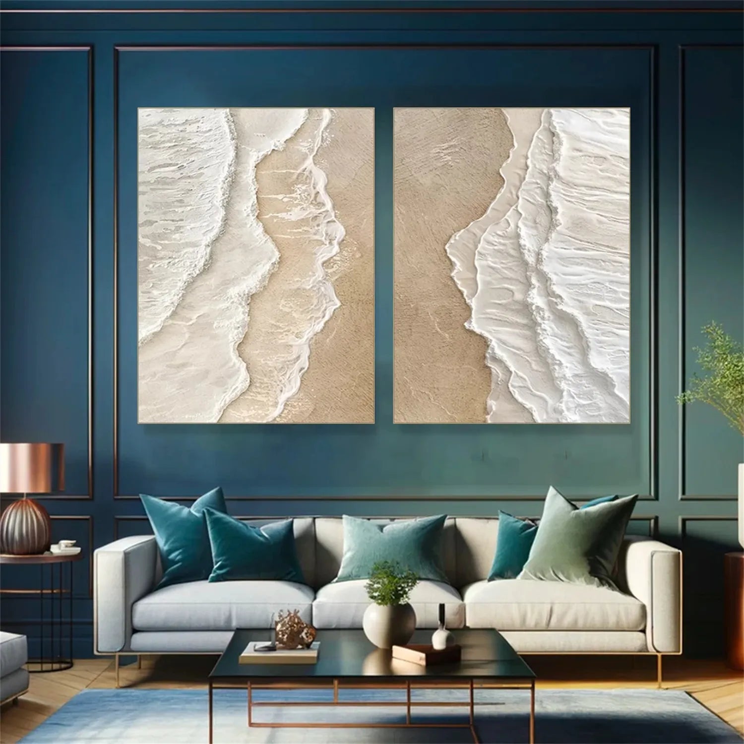 Ocean and Sky Painting Set of 2 - Premium Wall Art for Home & Office Decor | Coastal & Nature Inspired Canvas Prints | Perfect for Living Room, Bedroom, or Office