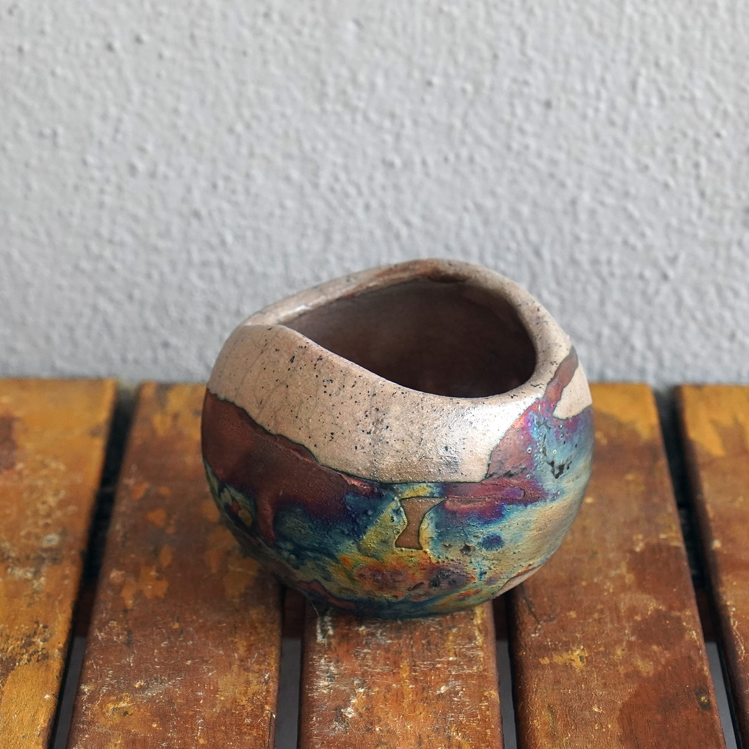Handmade 3 Inch Ceramic Raku Vase - Boho Home Decor, Unique Pottery Gift for Women, Mom, Bridesmaid | Perfect Wedding Gift, Housewarming Present & Zen Home Decoration