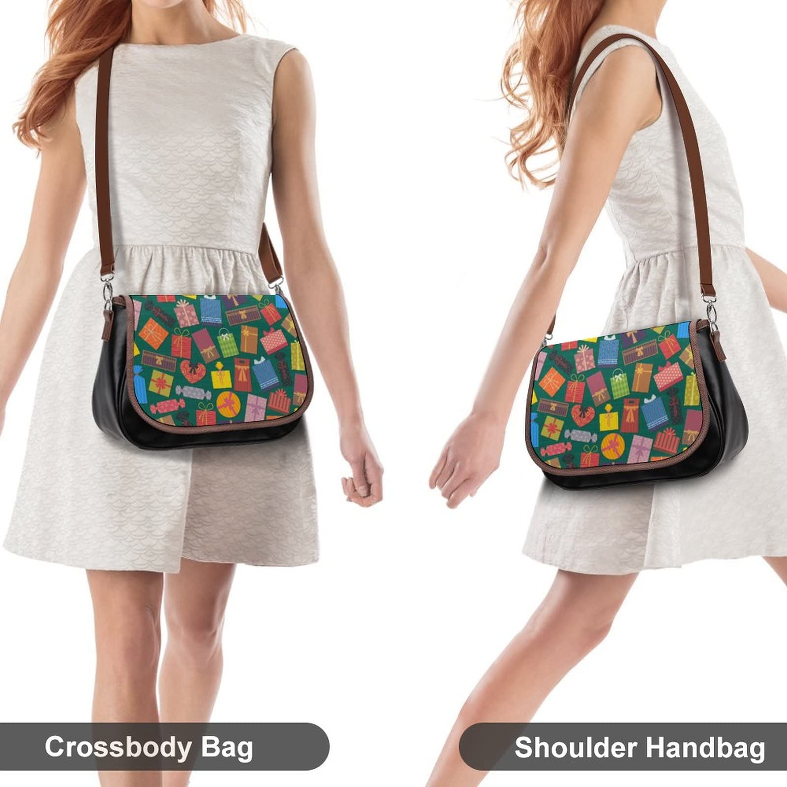 Trendy Printed Crossbody Bags for Women - Fashion Leather Shoulder Bag & Satchel Hobo Purse - Multicolor Handbag for Daily Use, Travel & Gift Giving