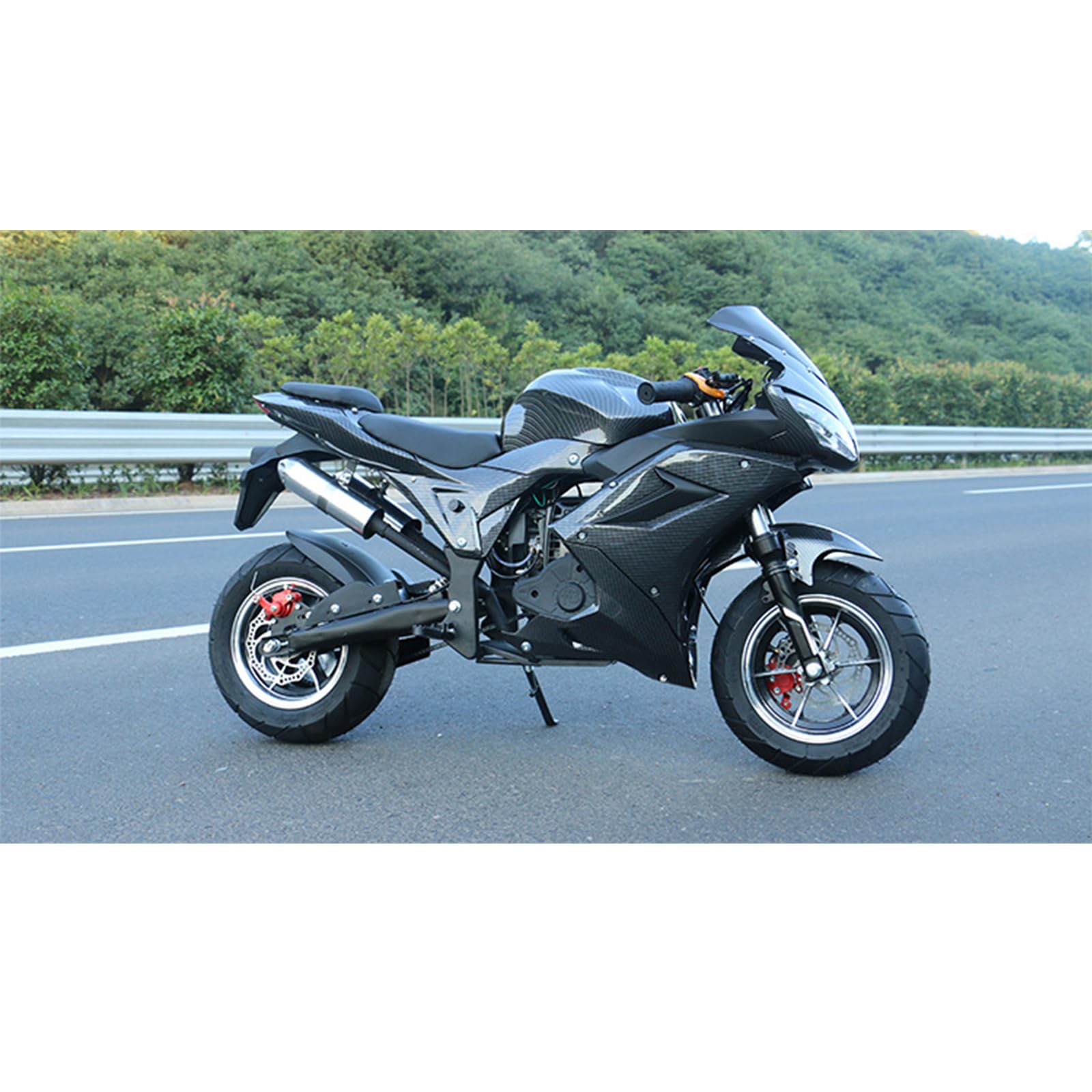 49CC 4-Stroke Gas Powered Mini Dirt Bike for Adults & Kids - 50KM/H Top Speed, 400Lbs Max Load - Off-Road Trail Motorcycle, Pocket Rocket Bike - Perfect for Backyard Riding, Trail Adventures & Summer Outdoor Gifts (Black Plus)