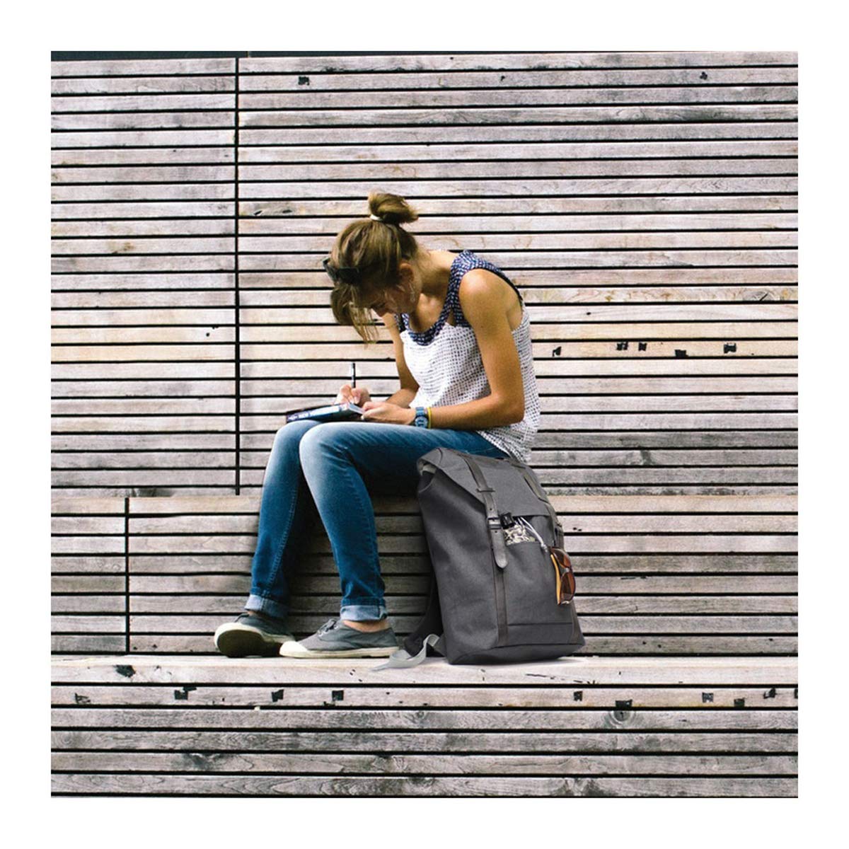 Preferred Nation Travel Well Hammer Backpack - Durable & Stylish Charcoal Backpack for Men & Women | Perfect for Hiking, Commuting & Travel