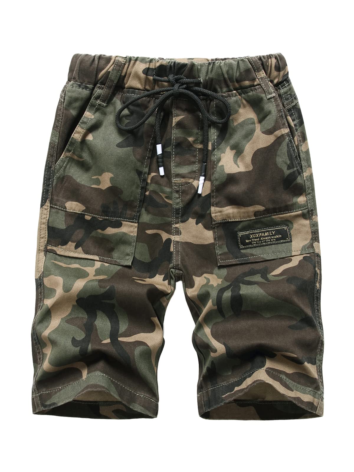 SERENYOU Boys Camo Cargo Shorts - Summer Cotton Casual Bermuda Shorts for Kids | Outdoor Play, Hiking & Everyday Wear