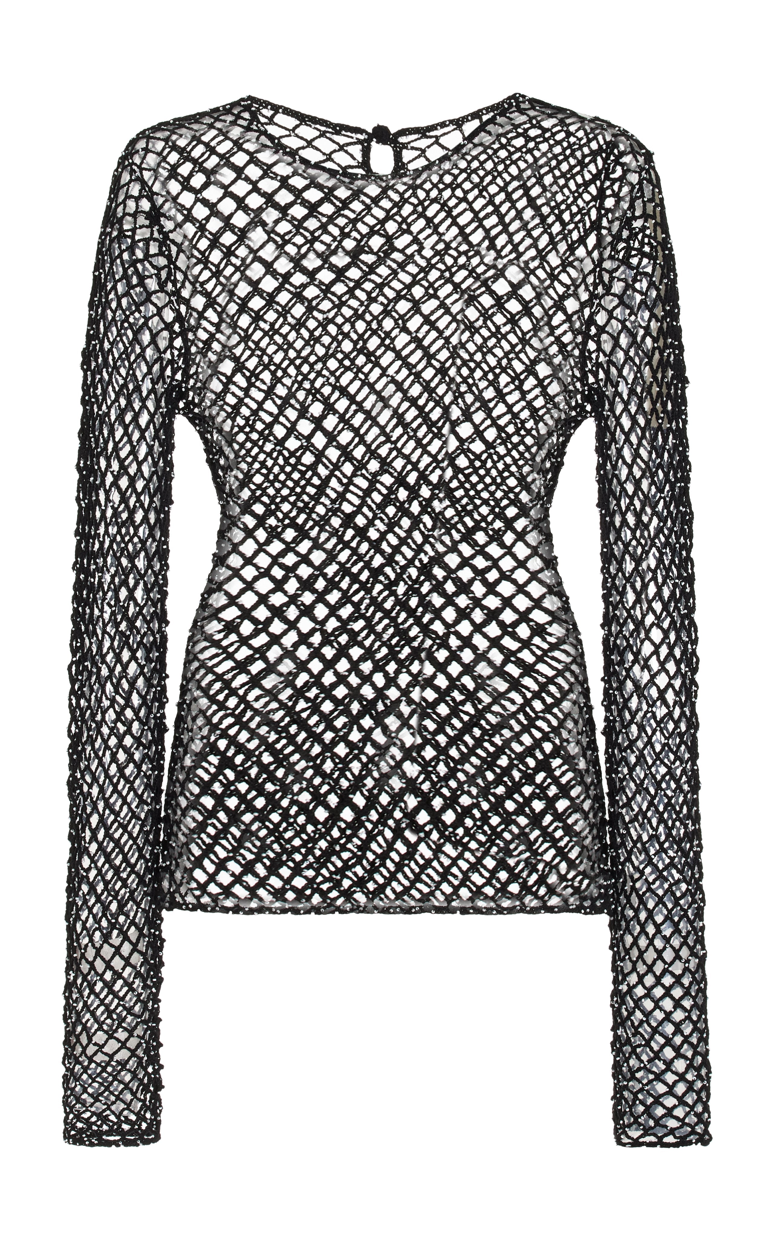Yahav Black Beaded Cashmere Knit Top for Women - Elegant & Soft Winter Sweater for Office, Date Night & Holiday Parties