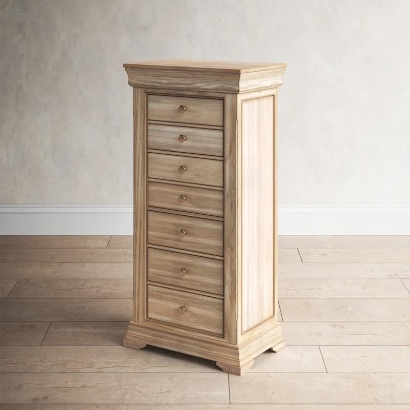 Haley Jewelry Storage Armoire for Necklaces, Rings & Earrings - Hives and Honey Taupe Organizer | Perfect for Bedroom, Closet & Travel Jewelry Organization