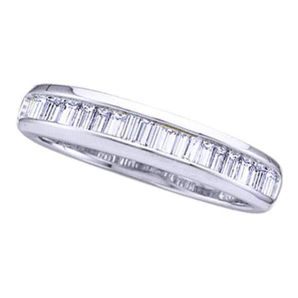 FB Jewels Sterling Silver Women's Baguette Diamond Wedding Anniversary Band Ring 1/6 Cttw - Elegant Gift for Wife, Bridal Jewelry, Special Occasion Jewelry for Anniversaries & Engagements