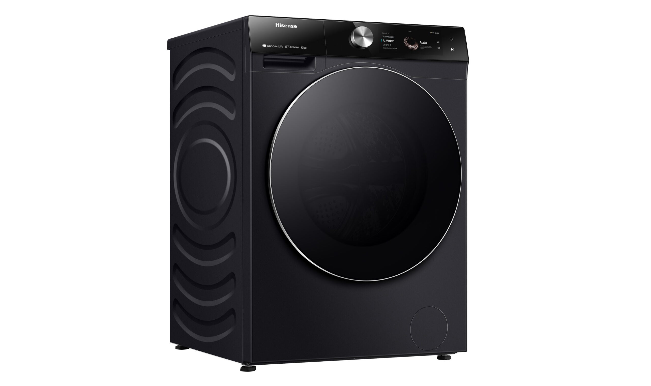 Hisense 12kg Series 9 Front Load Washing Machine - Energy Efficient, Quiet Operation, Charcoal Black (HWFS1214PB) - Perfect for Apartments, Laundry Rooms & Small Homes