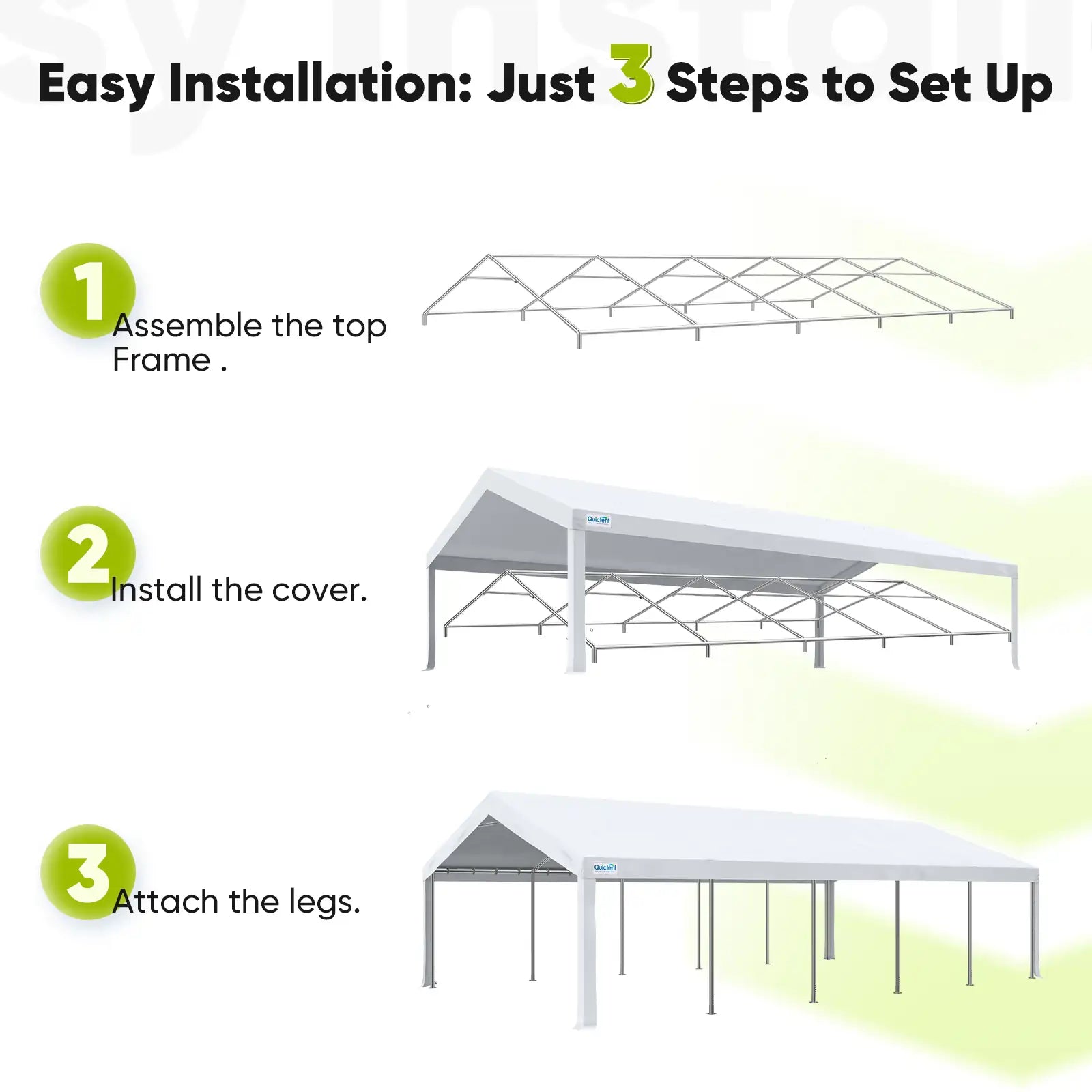 Quictent 20x30ft Large White Party Tent - Waterproof & Sturdy Outdoor Canopy for Weddings, Events, and Backyard Gatherings