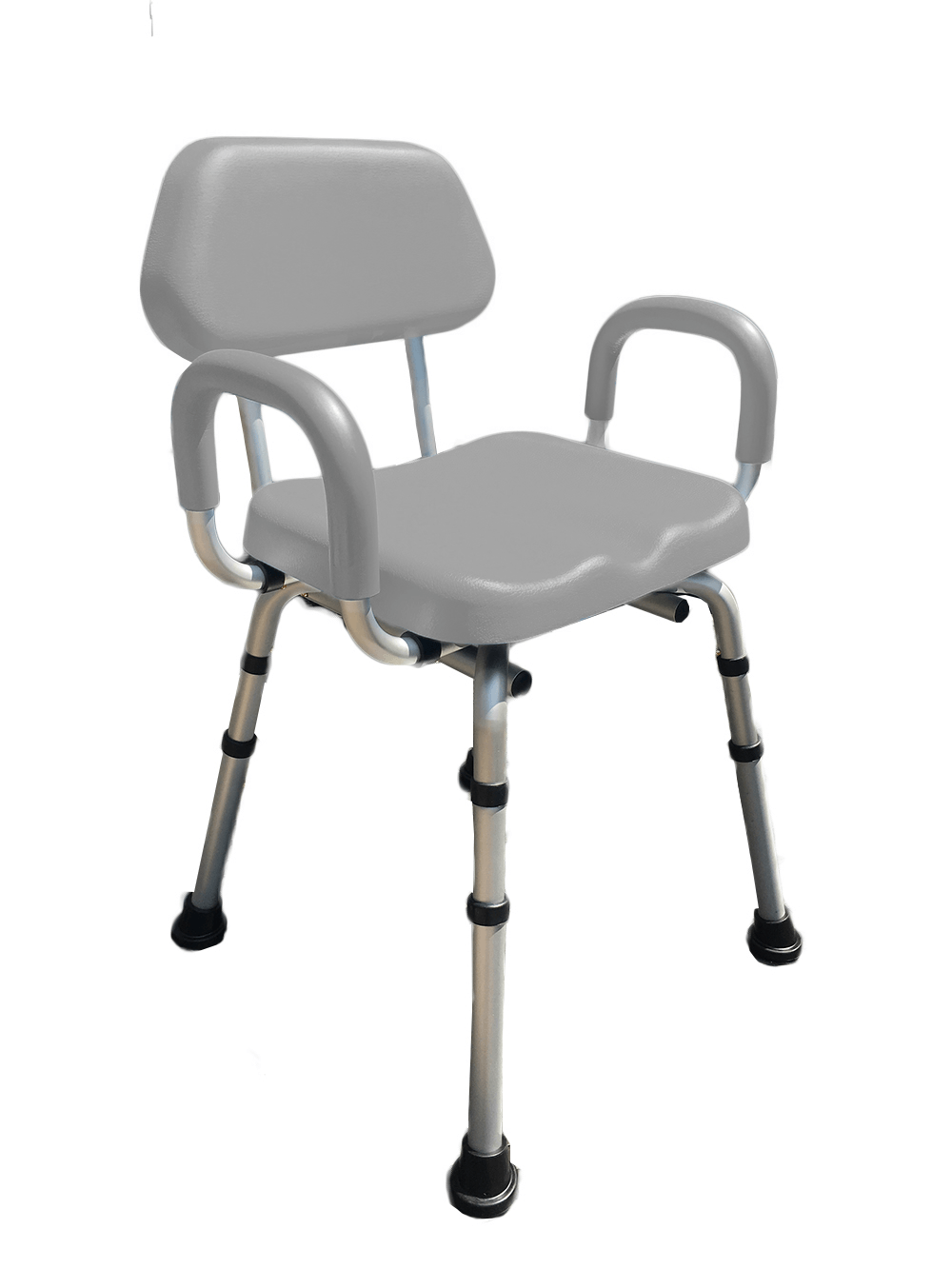 ComfortAble™ Deluxe Padded Bath Shower Chair with Armrests - Non-Slip & Adjustable Height for Elderly & Disabled Safety in Bathroom