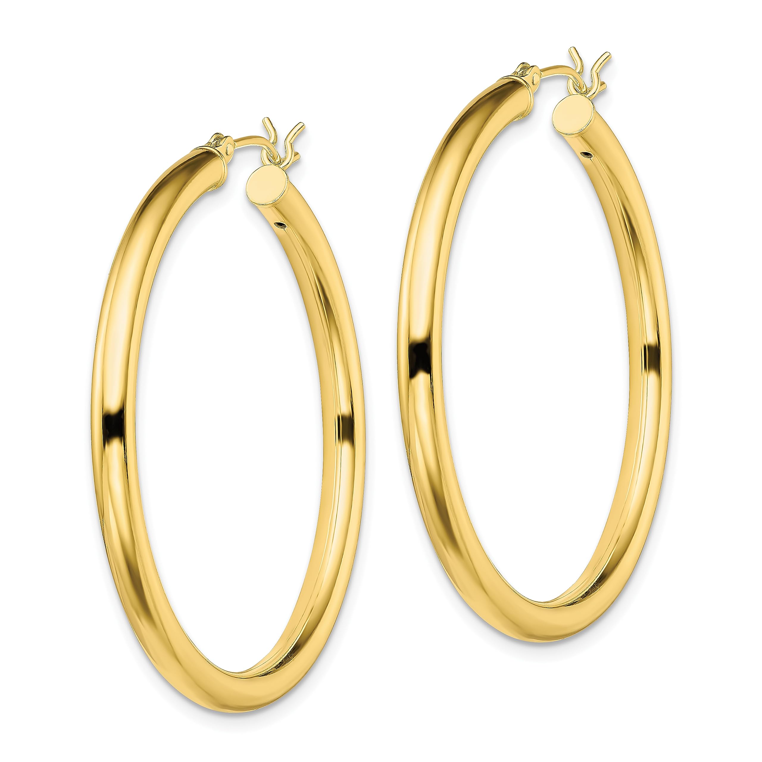 925 Sterling Silver Gold-Plated Large Round Hoop Earrings for Women - Elegant Everyday & Party Jewelry Gift