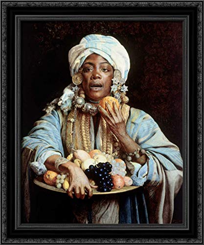 Canvas Art in a Black Ornate Wood Frame