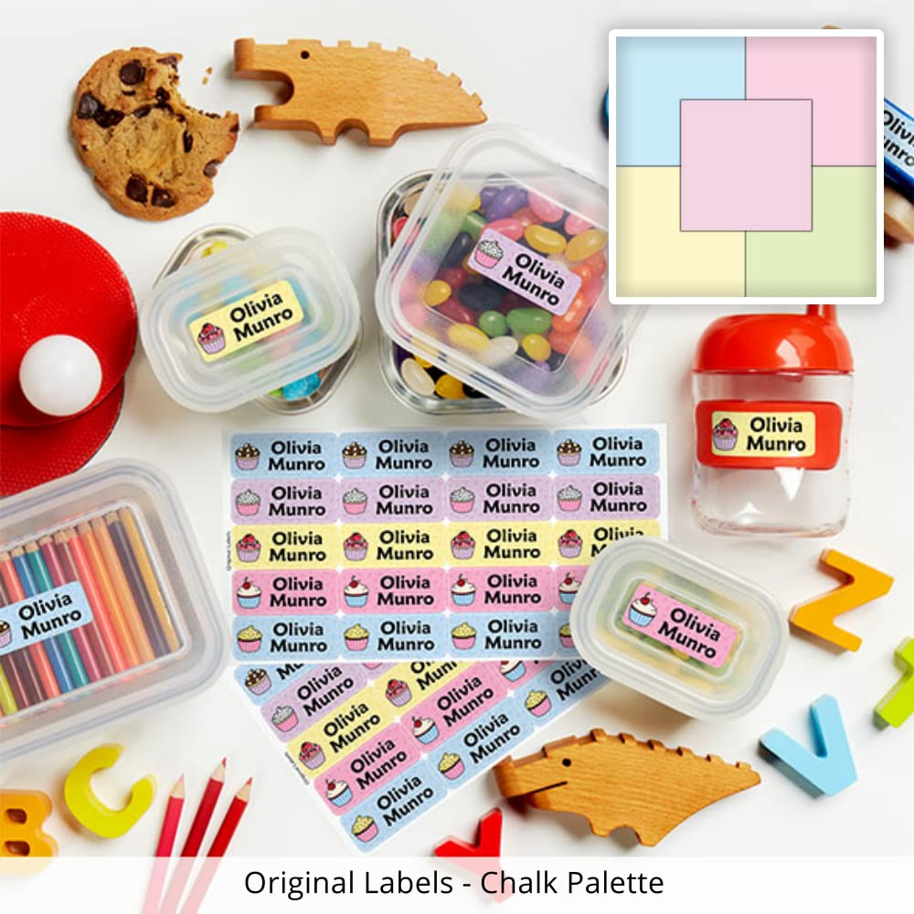 Oliver's Labels 40-Pack Waterproof Name Labels for Kids - Daycare, School & Camp Supplies
