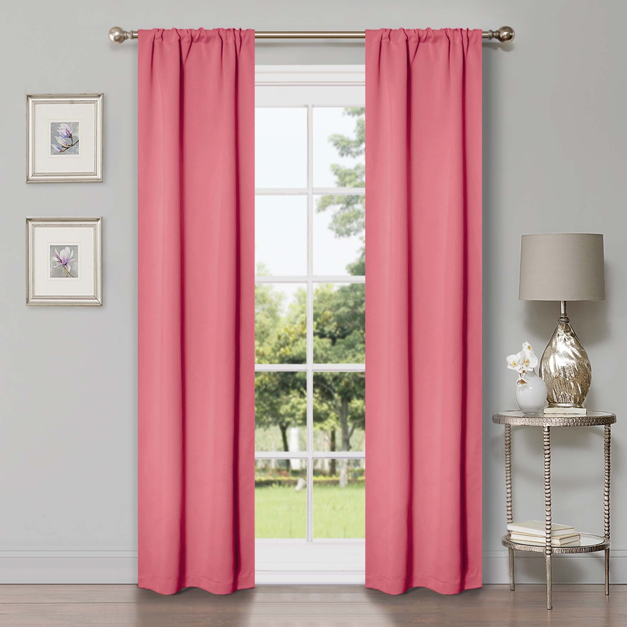 Blackout Curtains for Bedroom - Solid Classic Modern Rod Pocket Curtain Set, Thermal Insulated & Noise Reducing, Perfect for Home, Office, and Nursery (Black)