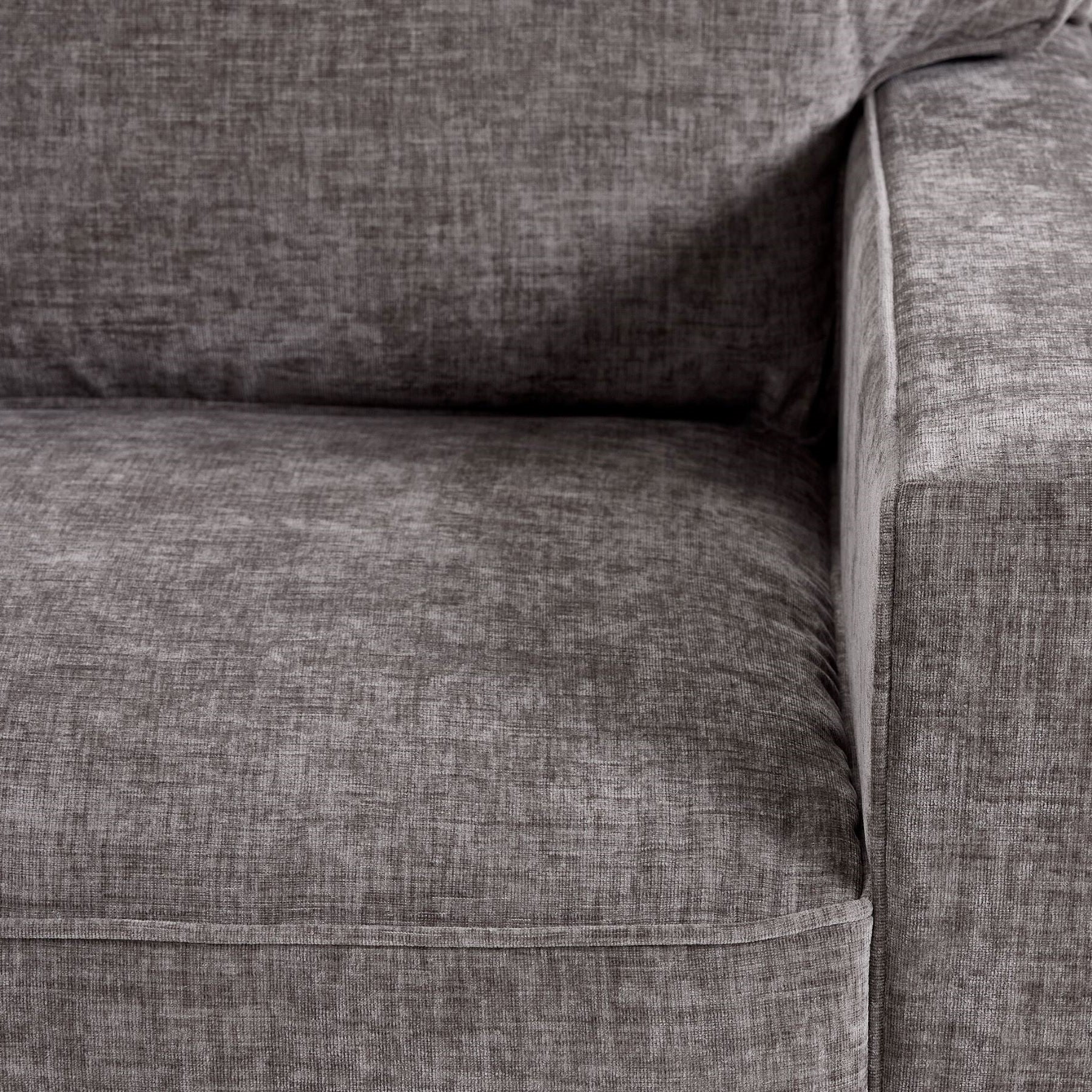 Charlotte 2-Piece Left Facing Chaise Sectional Sofa in Pewter Gray - Perfect for Living Rooms, Apartments & Small Spaces