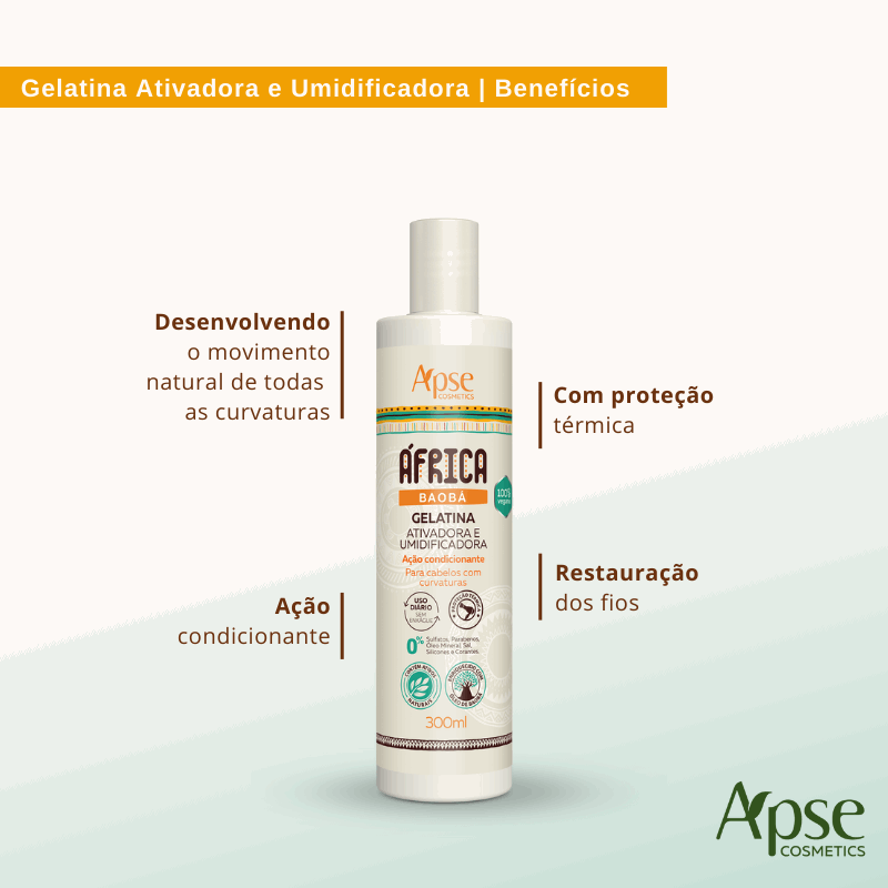 Apse Cosmetics African Baobab Restorative Gelatin Mask - 10.14 fl oz for Hair & Skin Care - Deep Hydration & Repair Treatment for Dry, Damaged Hair & Dull Skin - Perfect for Salon & Home Use
