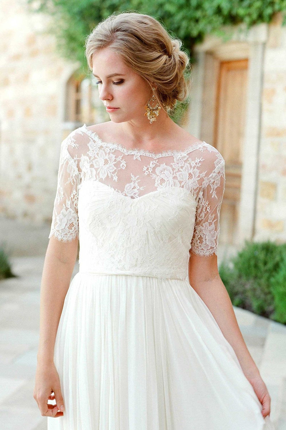 Elegant Ivory French Lace Cover Up with V Back - Perfect for Beach Weddings, Bridal Showers & Summer Vacations