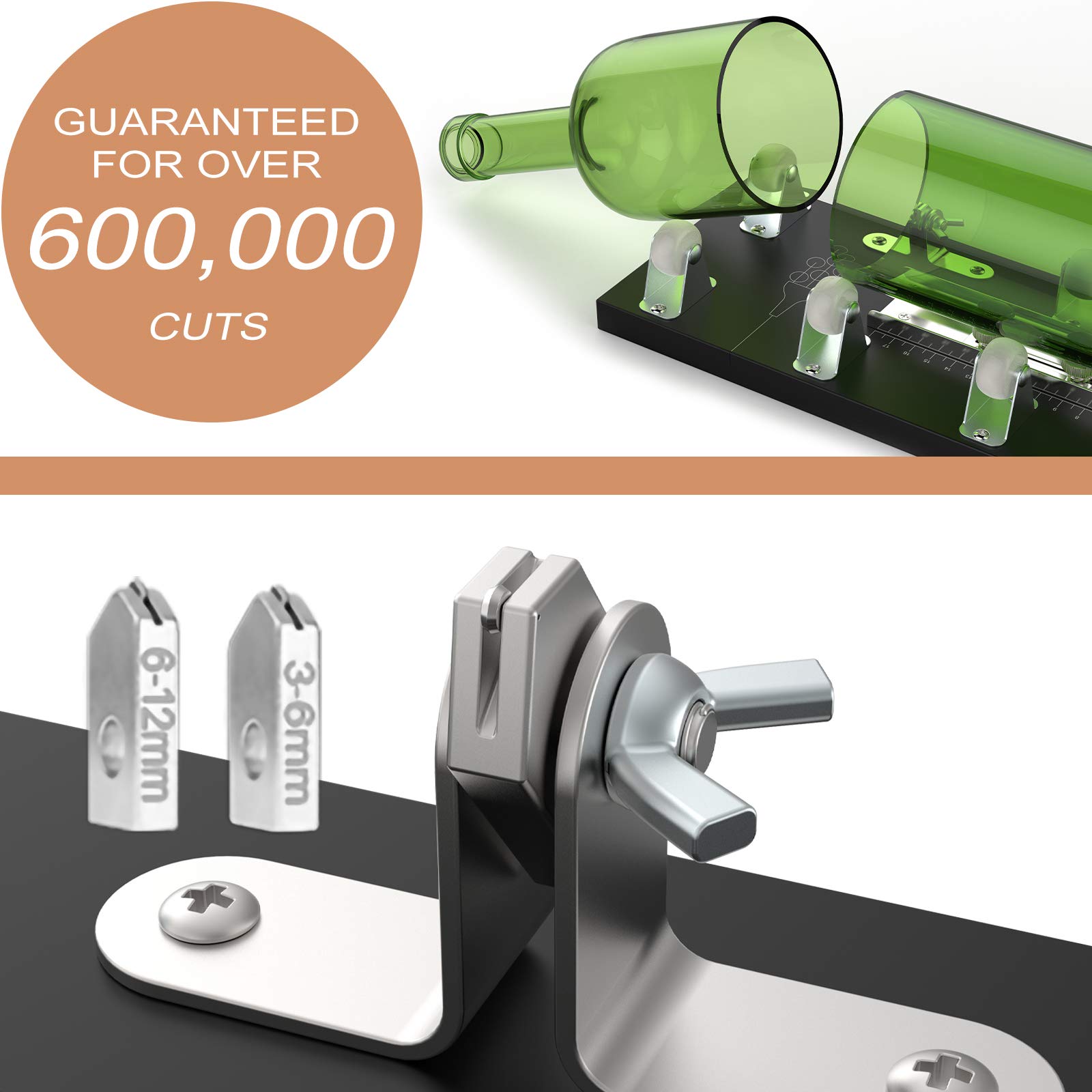 Upgraded Godora Glass Bottle Cutter Kit - DIY Tool for Cutting Wine, Beer, Soda Bottles & Mason Jars | Perfect Score Bottle Cutting Machine for Home Crafts, DIY Projects & Glass Recycling